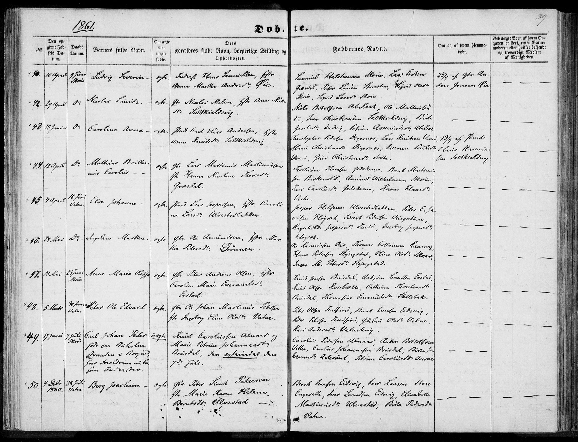 Ministerialprotokoller, klokkerbøker og fødselsregistre - Møre og Romsdal, SAT/A-1454/524/L0354: Parish register (official) no. 524A06, 1857-1863, p. 39