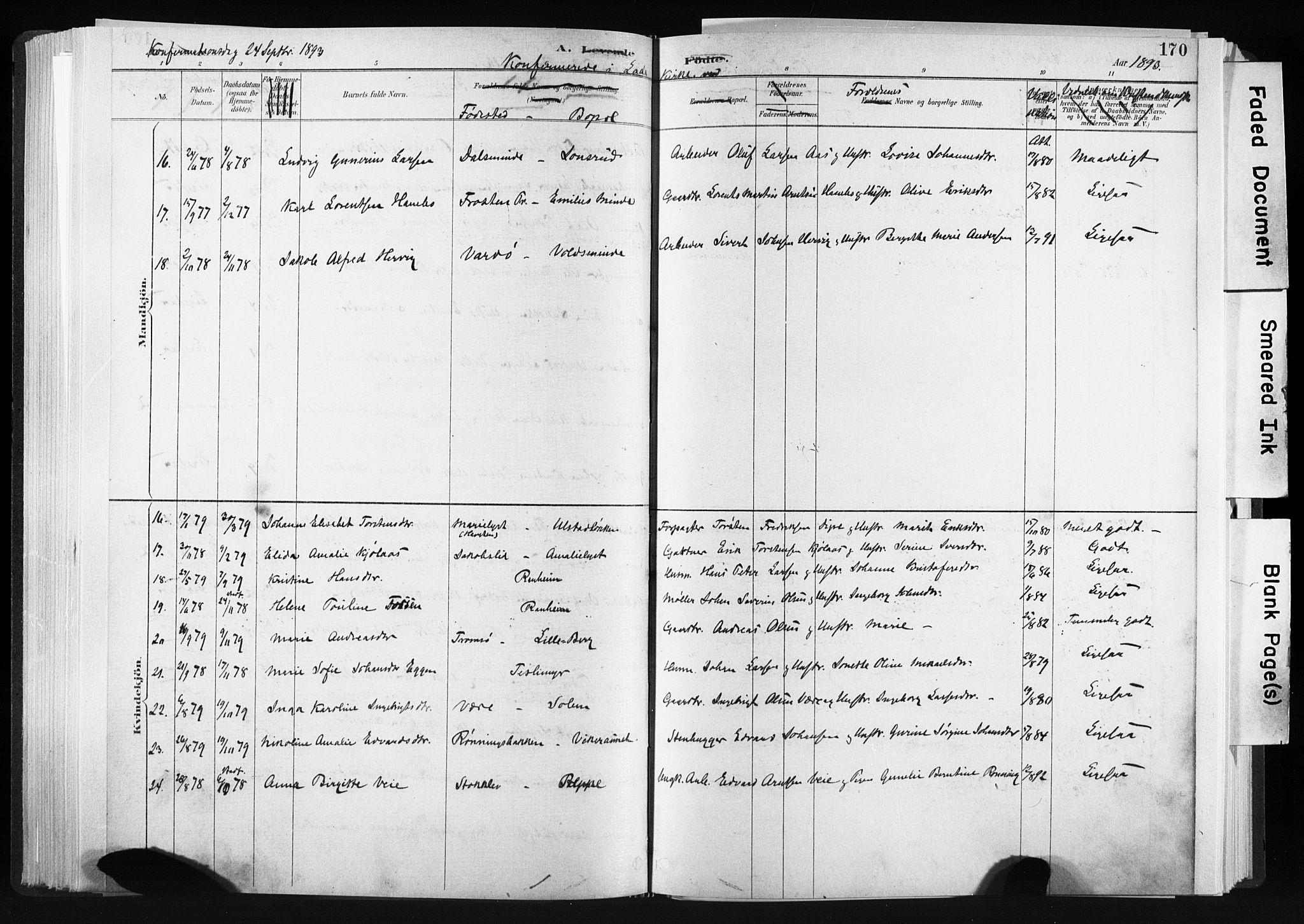Ministerialprotokoller, klokkerbøker og fødselsregistre - Sør-Trøndelag, SAT/A-1456/606/L0300: Parish register (official) no. 606A15, 1886-1893, p. 170