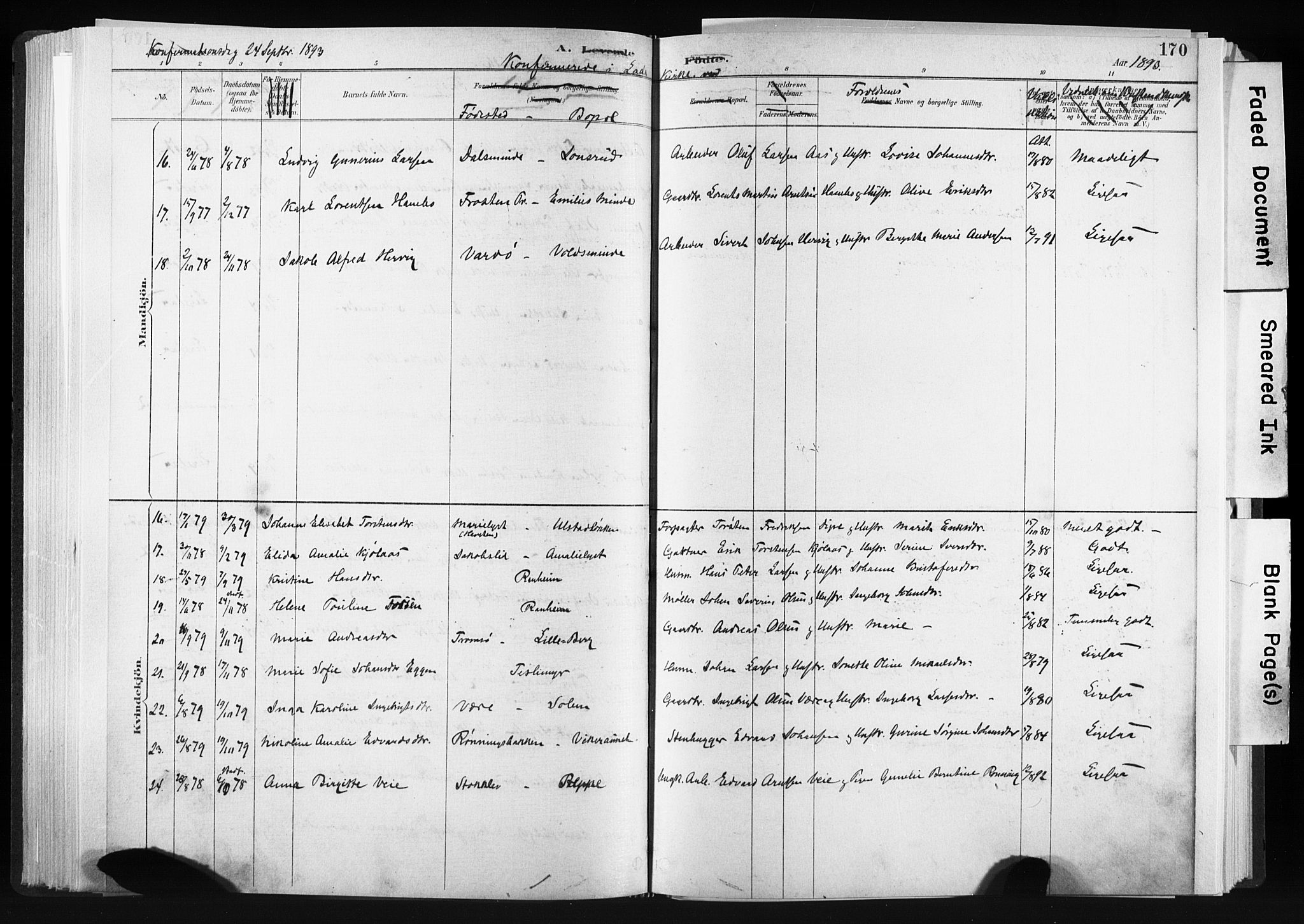 Ministerialprotokoller, klokkerbøker og fødselsregistre - Sør-Trøndelag, AV/SAT-A-1456/606/L0300: Parish register (official) no. 606A15, 1886-1893, p. 170