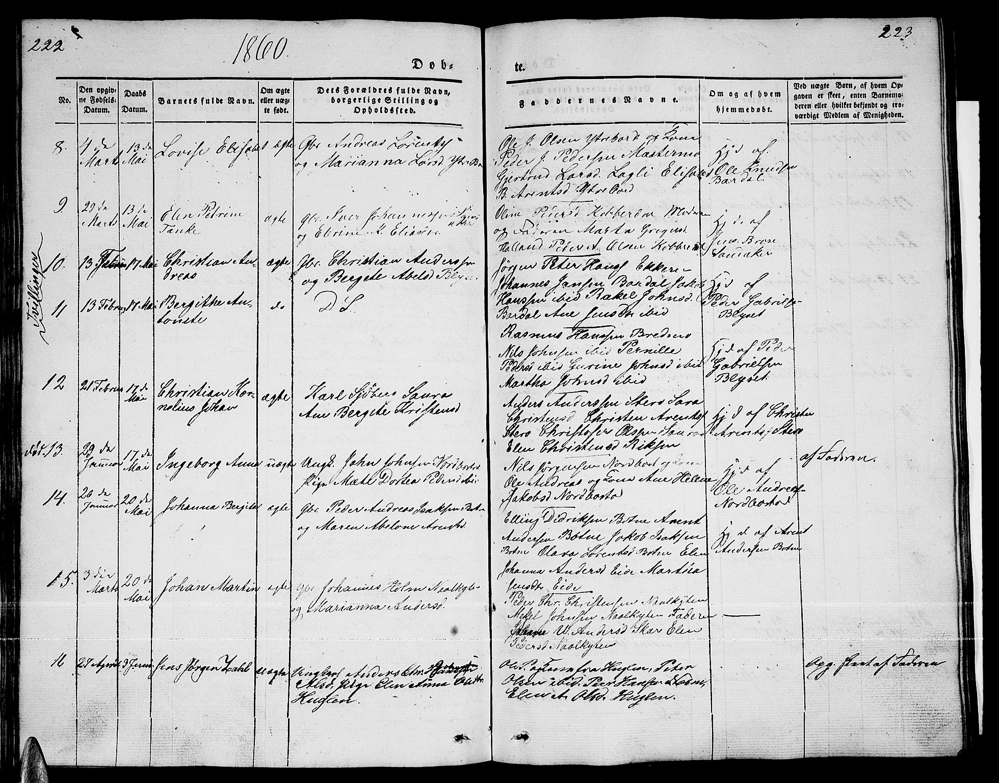 Ministerialprotokoller, klokkerbøker og fødselsregistre - Nordland, AV/SAT-A-1459/838/L0555: Parish register (copy) no. 838C02, 1842-1861, p. 222-223