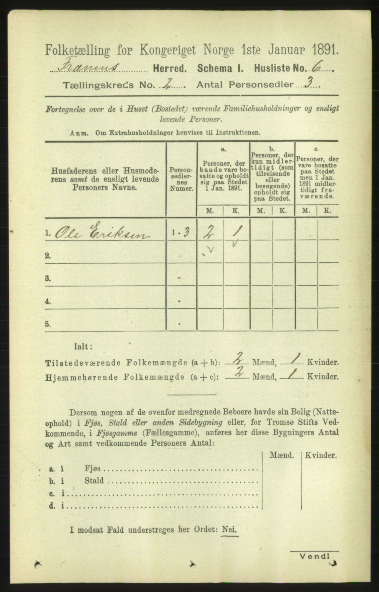 RA, 1891 census for 1548 Fræna, 1891, p. 457