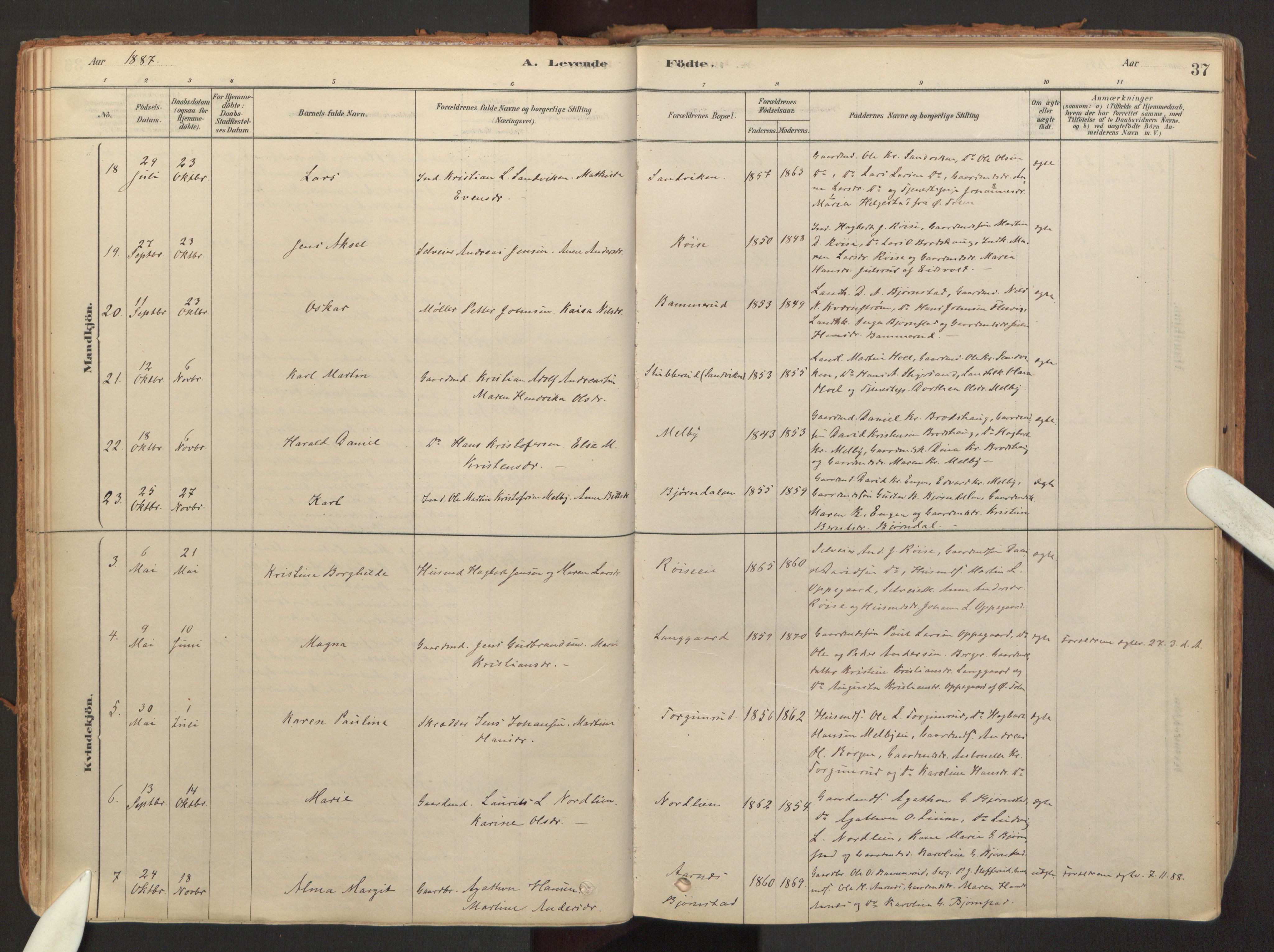 Hurdal prestekontor Kirkebøker, AV/SAO-A-10889/F/Fb/L0003: Parish register (official) no. II 3, 1878-1920, p. 37