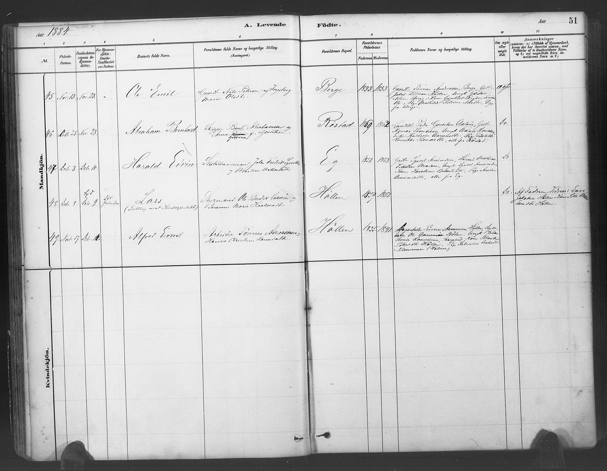 Søgne sokneprestkontor, AV/SAK-1111-0037/F/Fa/Fab/L0012: Parish register (official) no. A 12, 1880-1891, p. 51