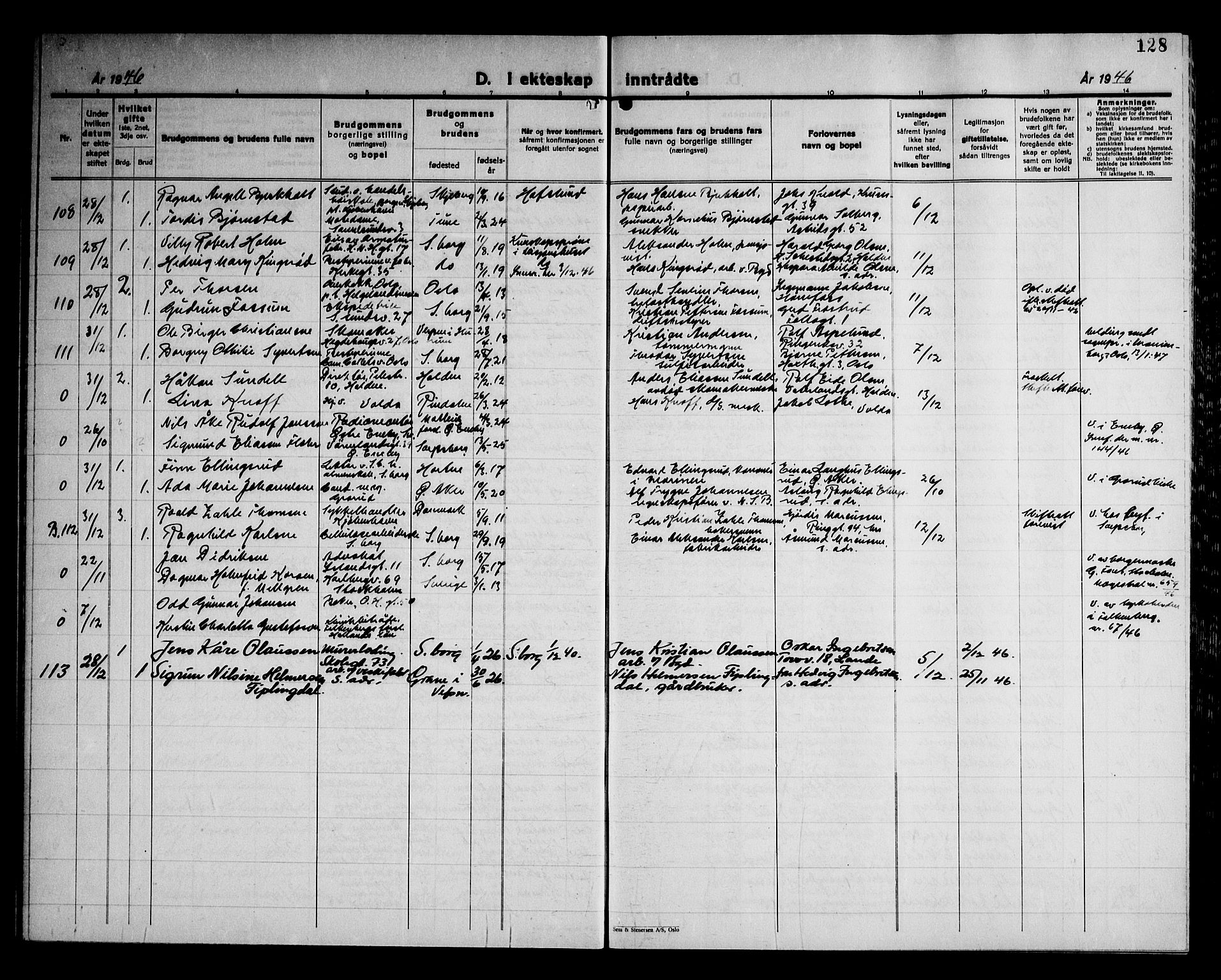 Sarpsborg prestekontor Kirkebøker, SAO/A-2006/G/Ga/L0004: Parish register (copy) no. 4, 1929-1949, p. 128