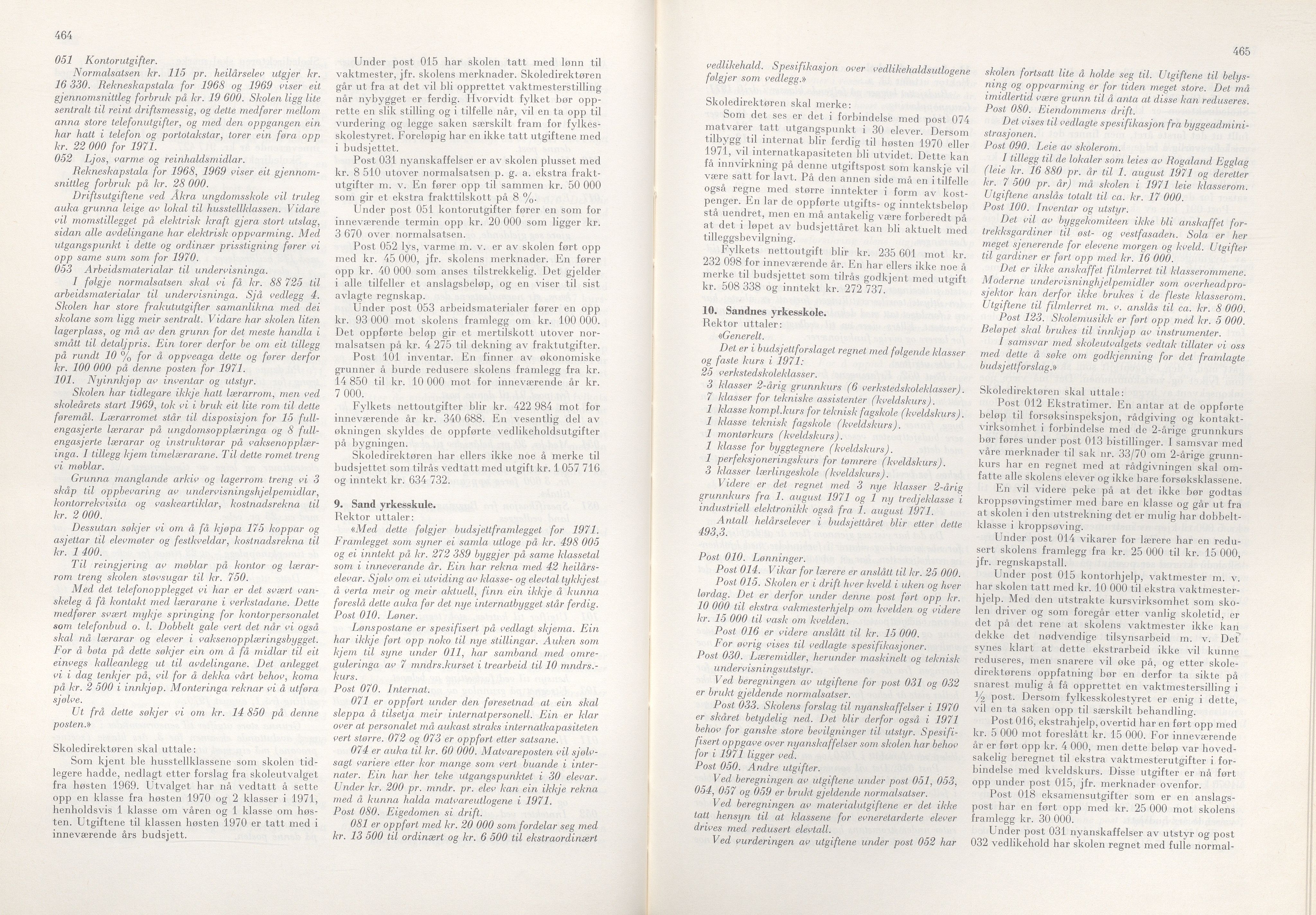 Rogaland fylkeskommune - Fylkesrådmannen , IKAR/A-900/A/Aa/Aaa/L0090: Møtebok , 1970, p. 464-465