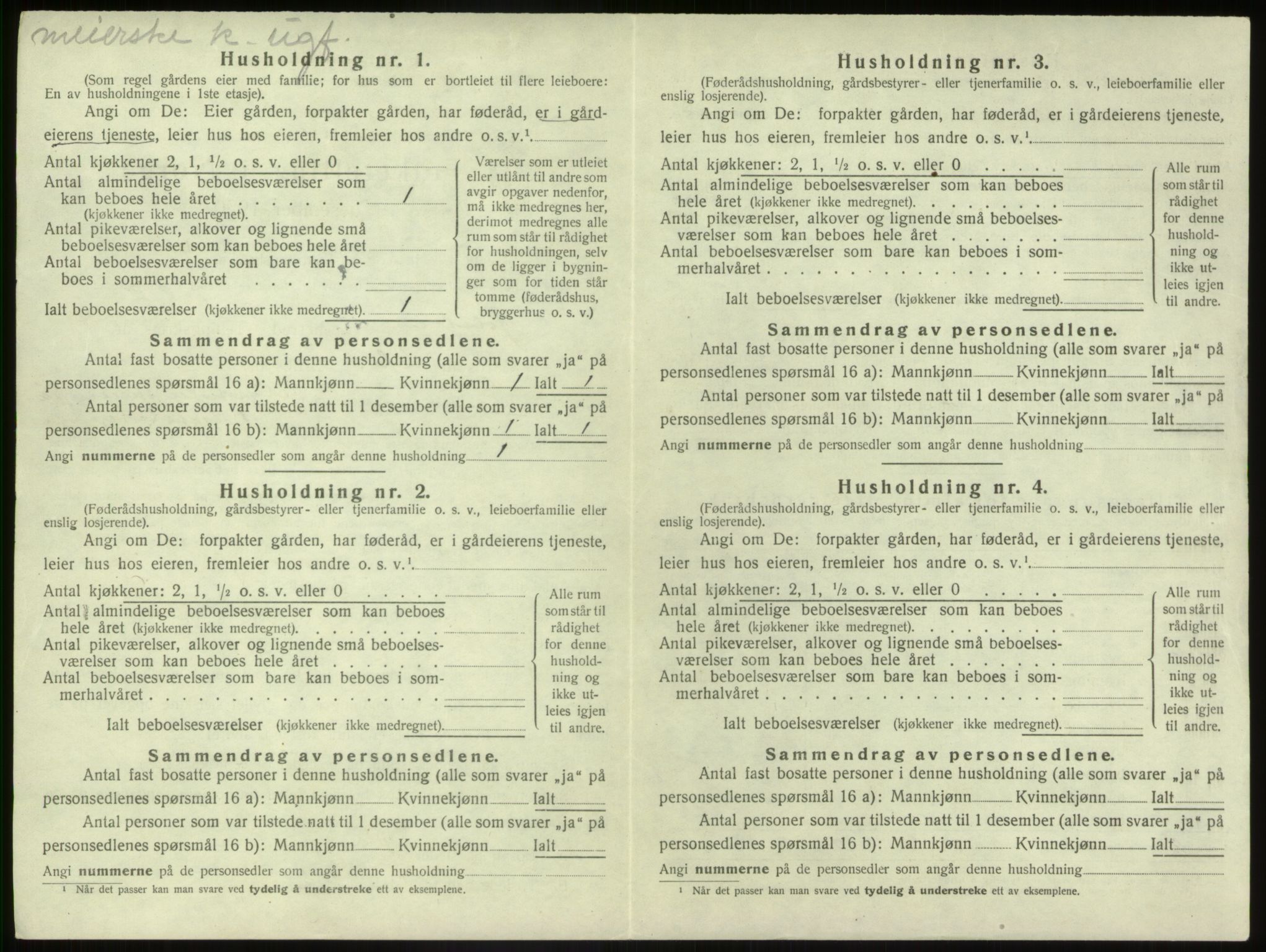 SAB, 1920 census for Jølster, 1920, p. 349