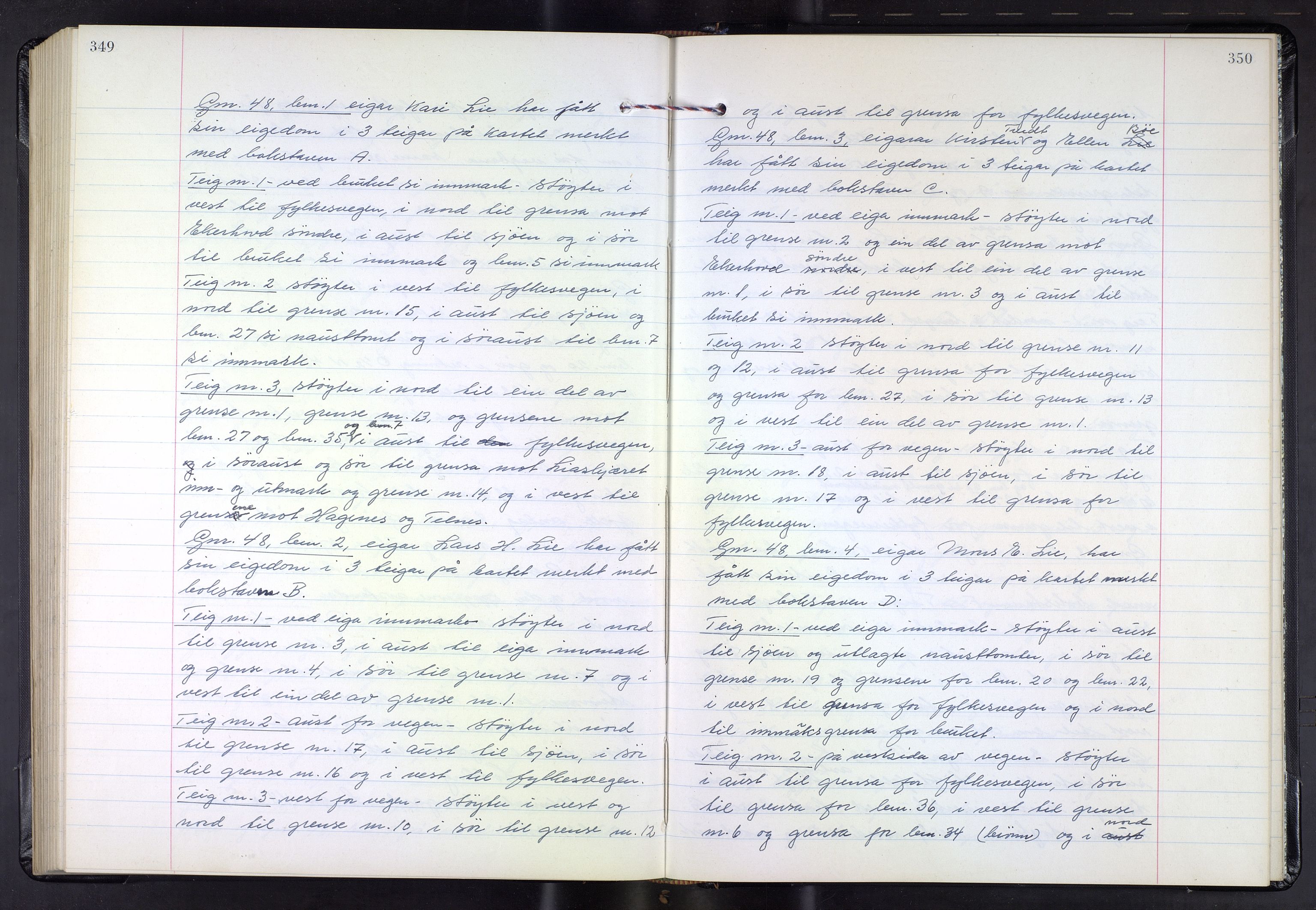 Hordaland jordskiftedøme - III Midhordland jordskiftedistrikt, AV/SAB-A-7001/A/Aa/L0037: Forhandlingsprotokoll, 1965-1970, p. 349-350