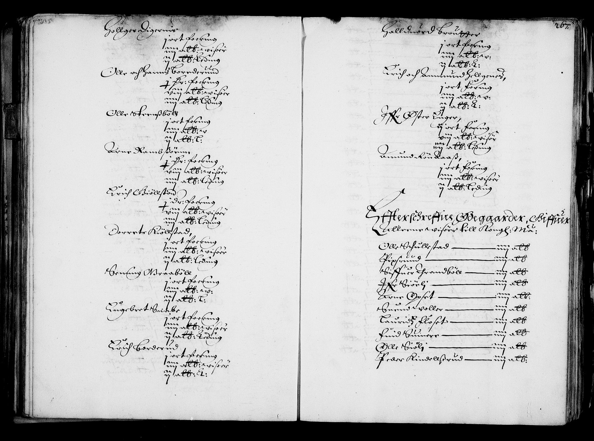 Rentekammeret inntil 1814, Realistisk ordnet avdeling, AV/RA-EA-4070/N/Na/L0001: [XI f]: Akershus stifts jordebok, 1652, p. 266b-267a