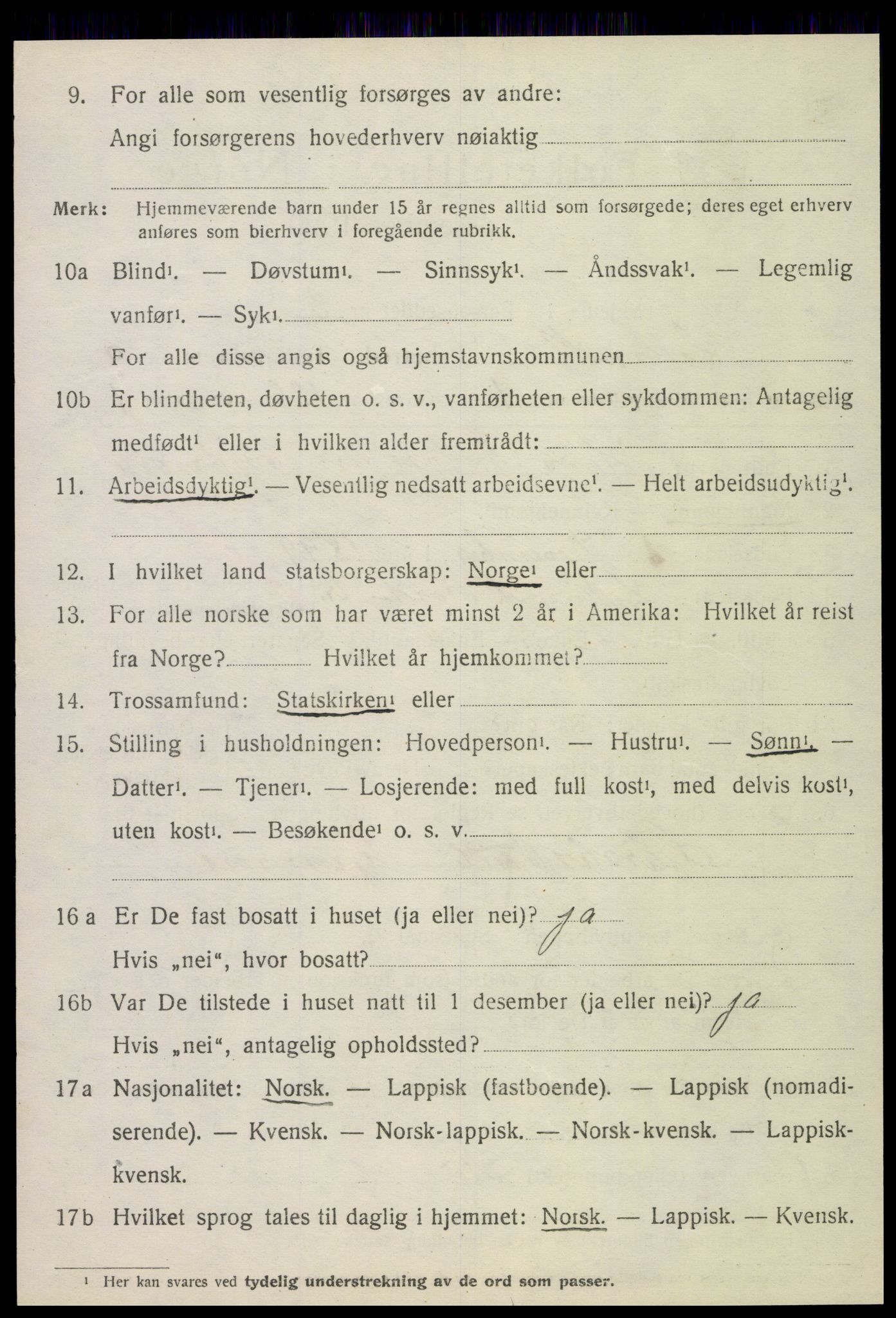 SAT, 1920 census for Leksvik, 1920, p. 6873