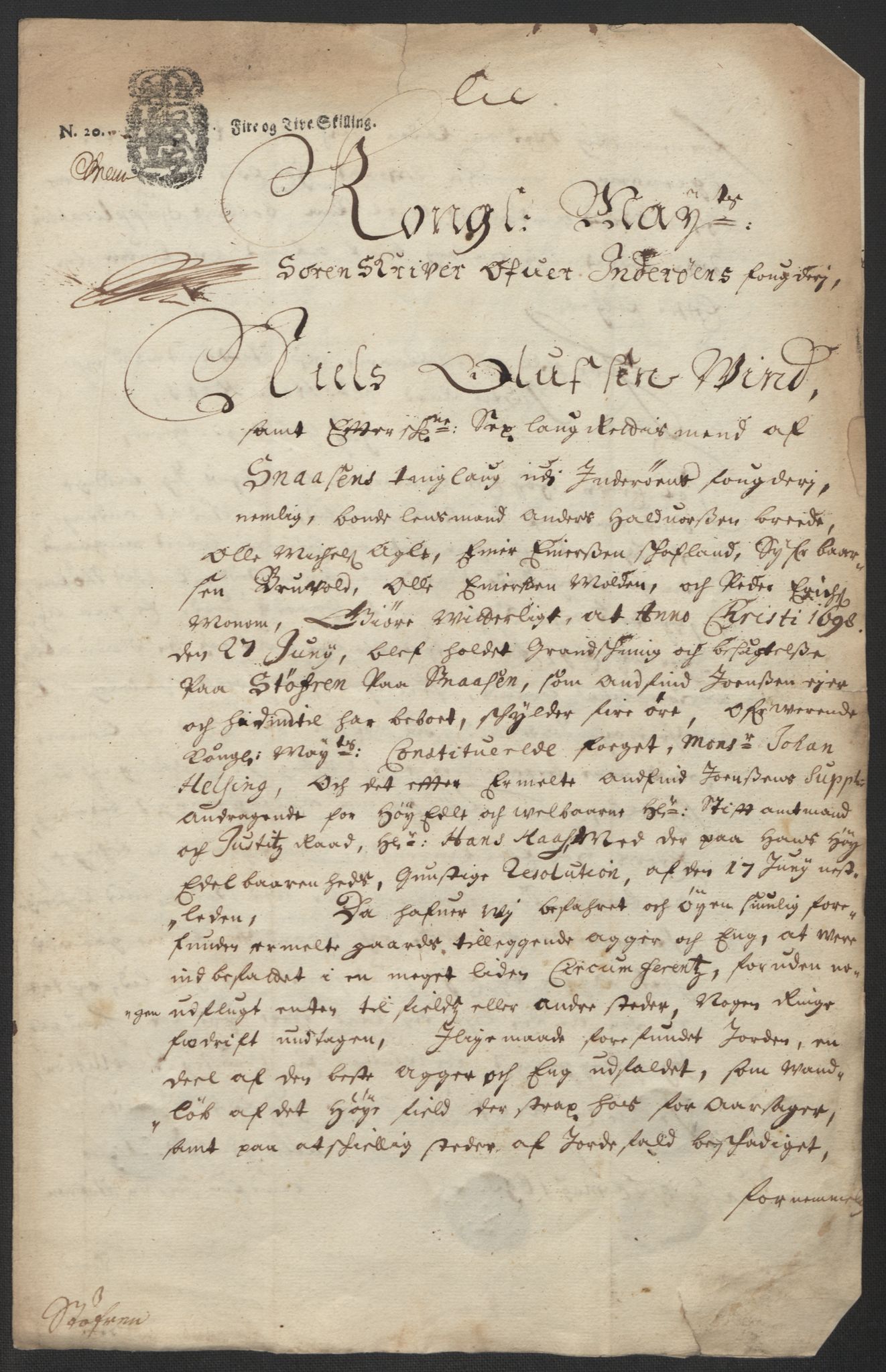 Rentekammeret inntil 1814, Reviderte regnskaper, Fogderegnskap, RA/EA-4092/R63/L4310: Fogderegnskap Inderøy, 1698-1699, p. 246