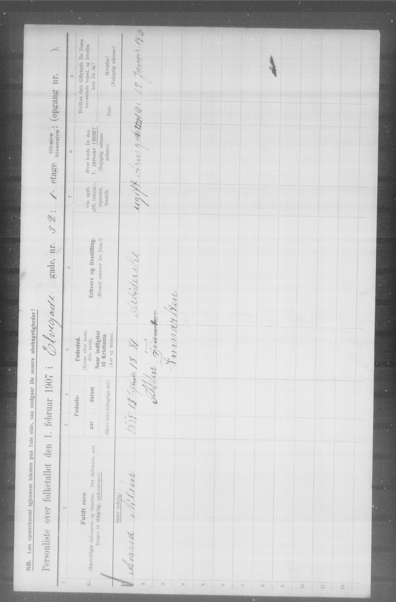 OBA, Municipal Census 1907 for Kristiania, 1907, p. 10571