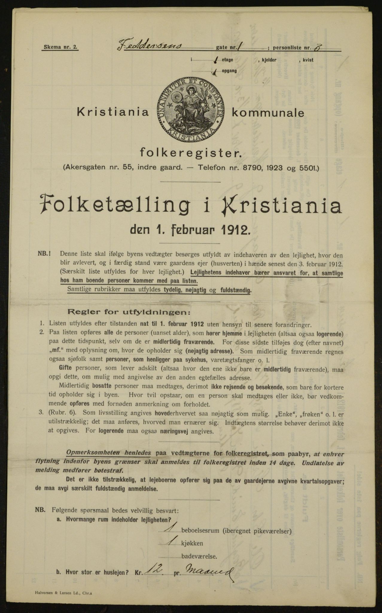 OBA, Municipal Census 1912 for Kristiania, 1912, p. 23976