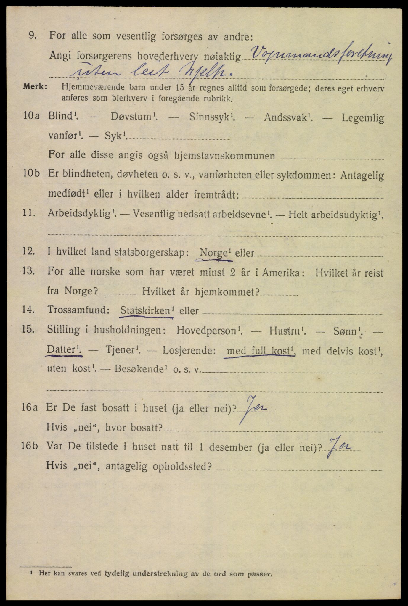 SAK, 1920 census for Mandal, 1920, p. 3312