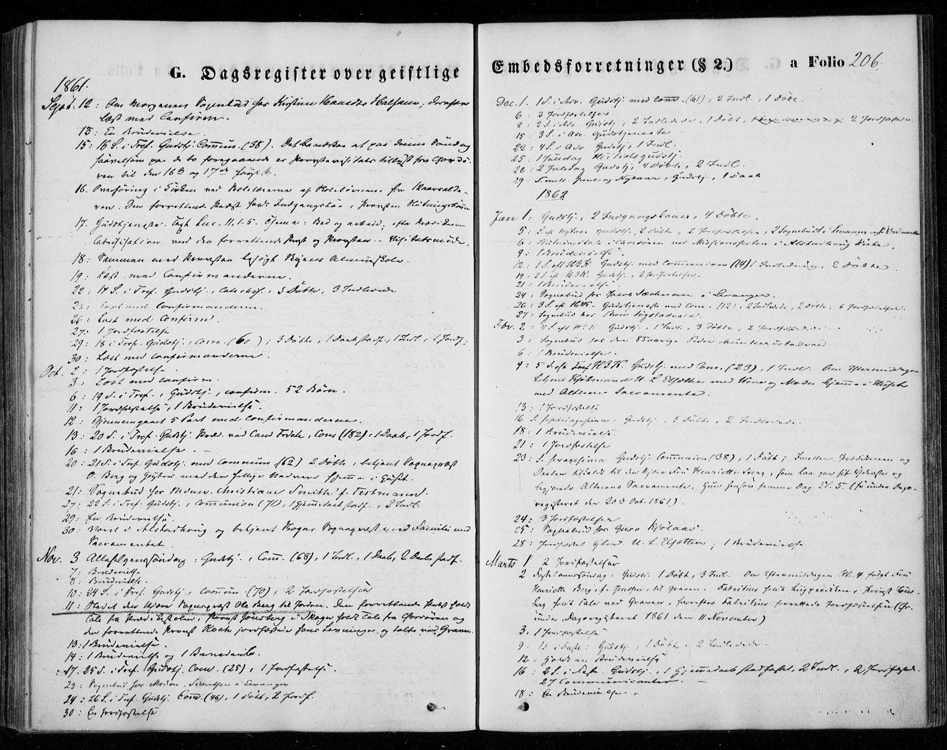Ministerialprotokoller, klokkerbøker og fødselsregistre - Nord-Trøndelag, SAT/A-1458/720/L0184: Parish register (official) no. 720A02 /1, 1855-1863, p. 206