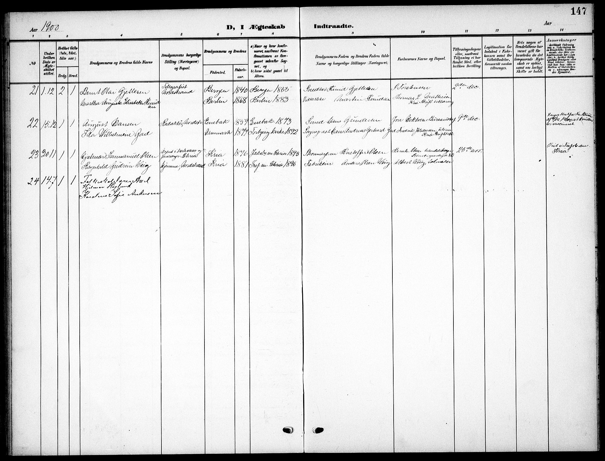 Nordstrand prestekontor Kirkebøker, AV/SAO-A-10362a/F/Fa/L0000: Parish register (official) no.  0, 1881-1900, p. 147