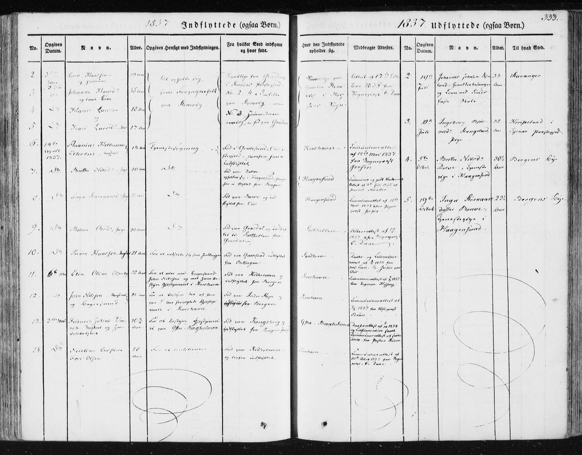 Sund sokneprestembete, SAB/A-99930: Parish register (official) no. A 13, 1835-1849, p. 333
