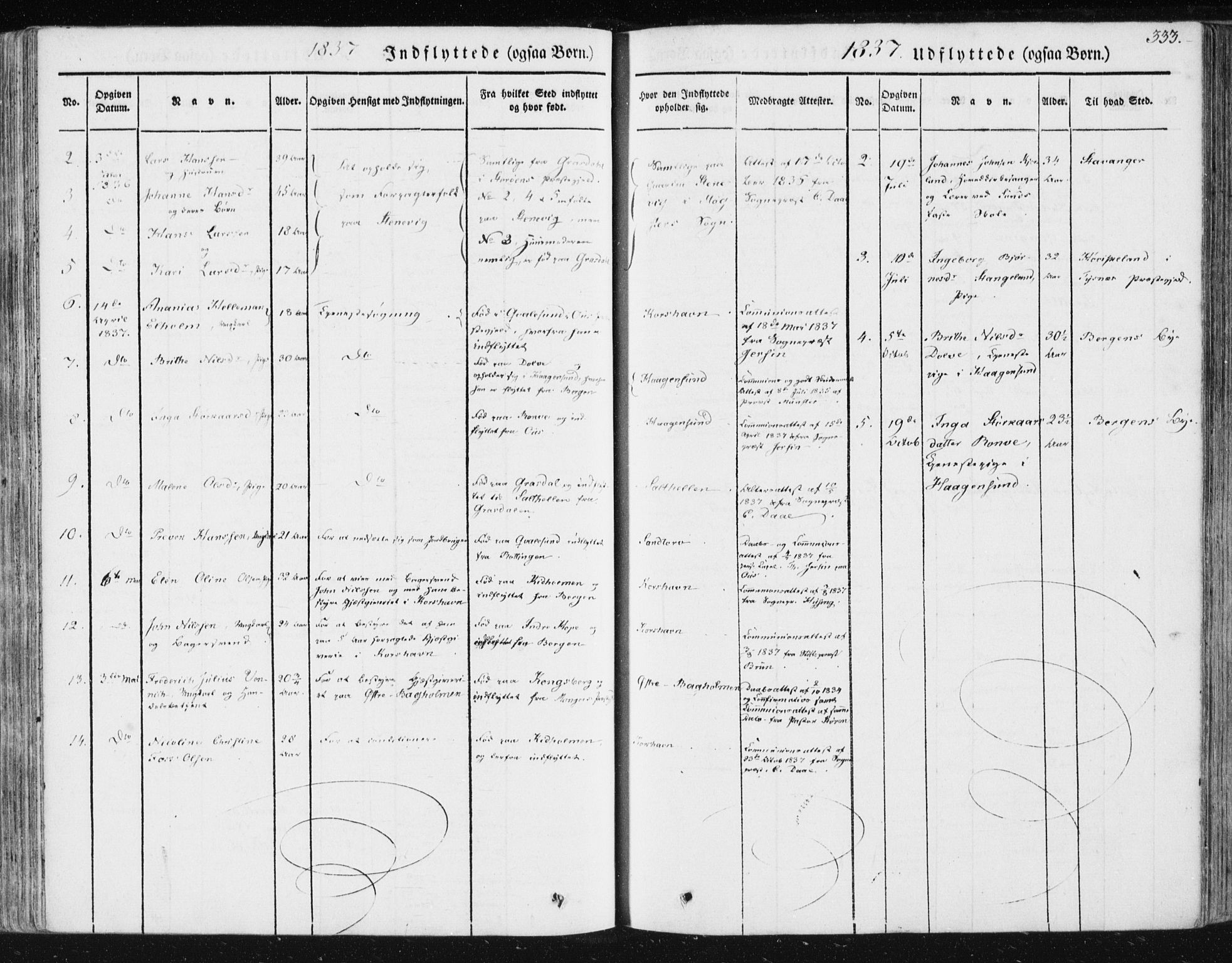 Sund sokneprestembete, AV/SAB-A-99930: Parish register (official) no. A 13, 1835-1849, p. 333