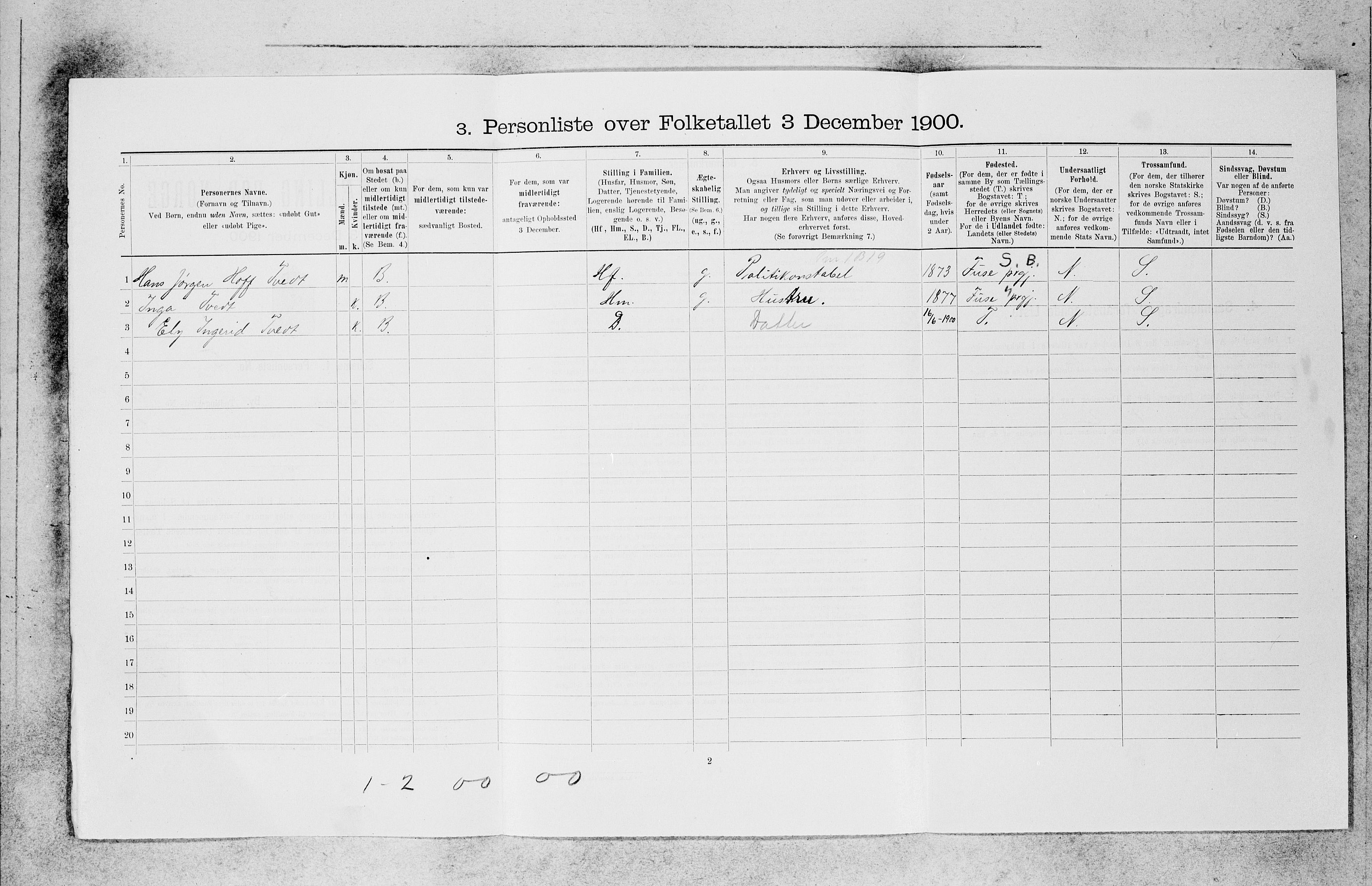 SAB, 1900 census for Bergen, 1900, p. 21328