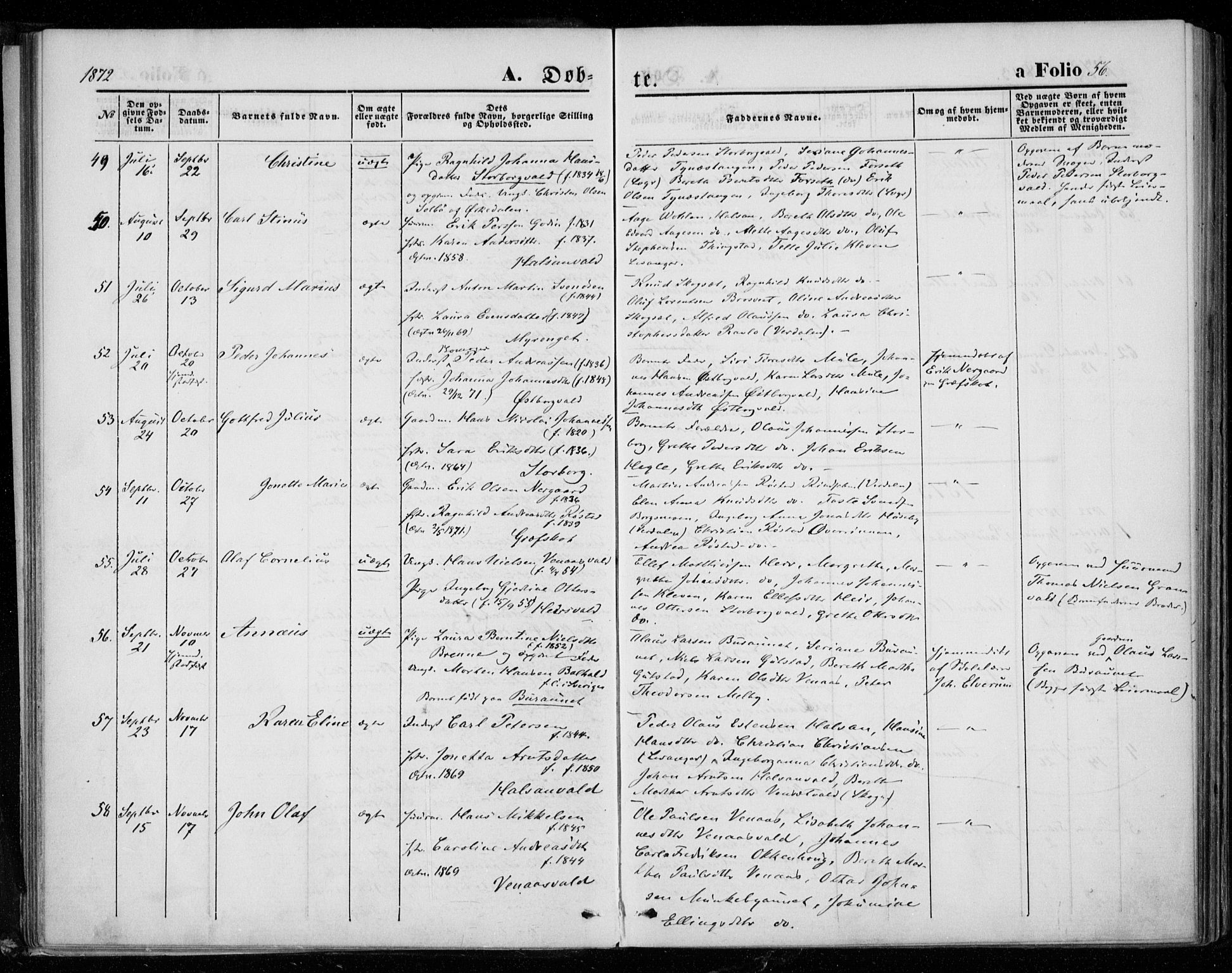 Ministerialprotokoller, klokkerbøker og fødselsregistre - Nord-Trøndelag, SAT/A-1458/721/L0206: Parish register (official) no. 721A01, 1864-1874, p. 56