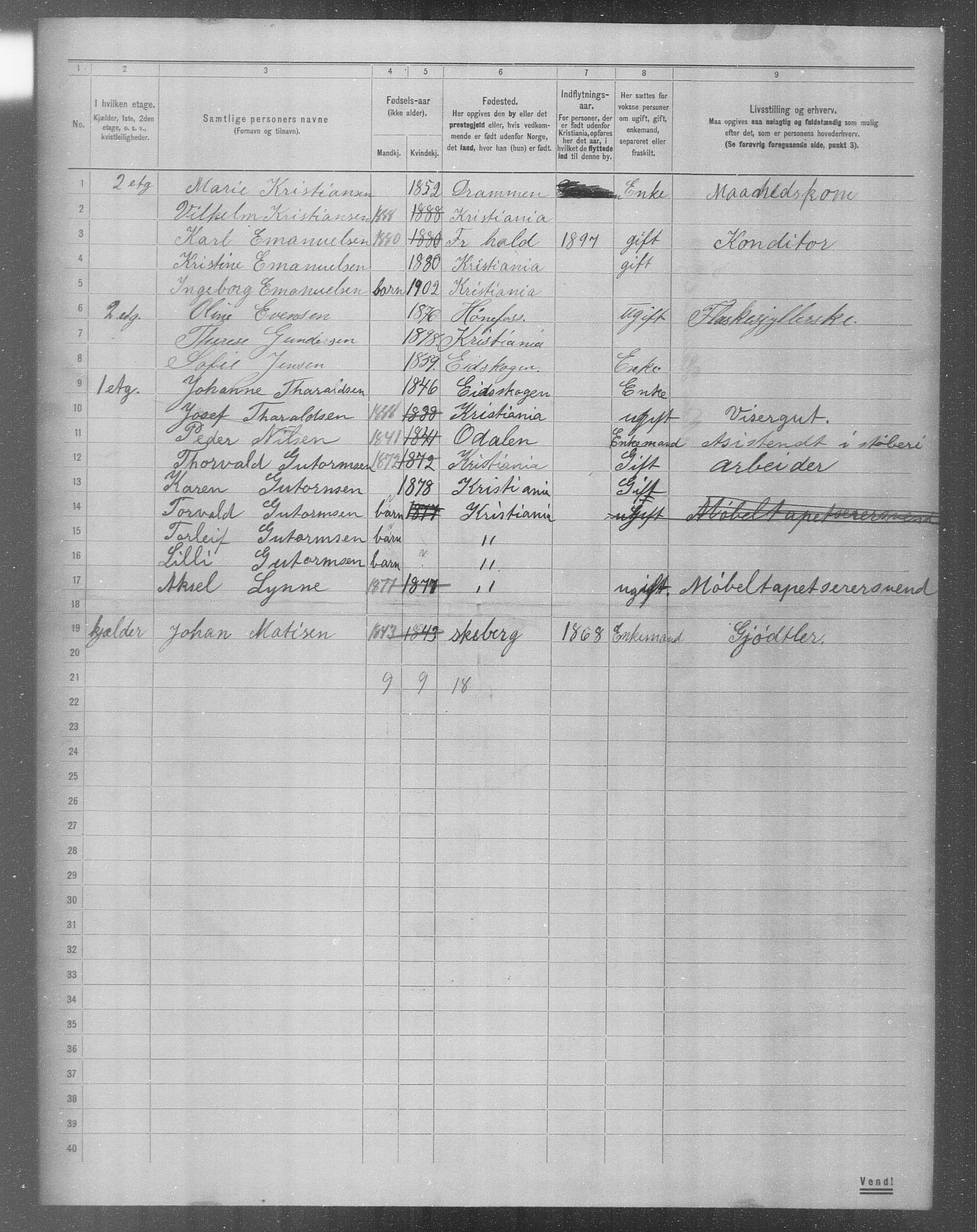 OBA, Municipal Census 1904 for Kristiania, 1904, p. 13227