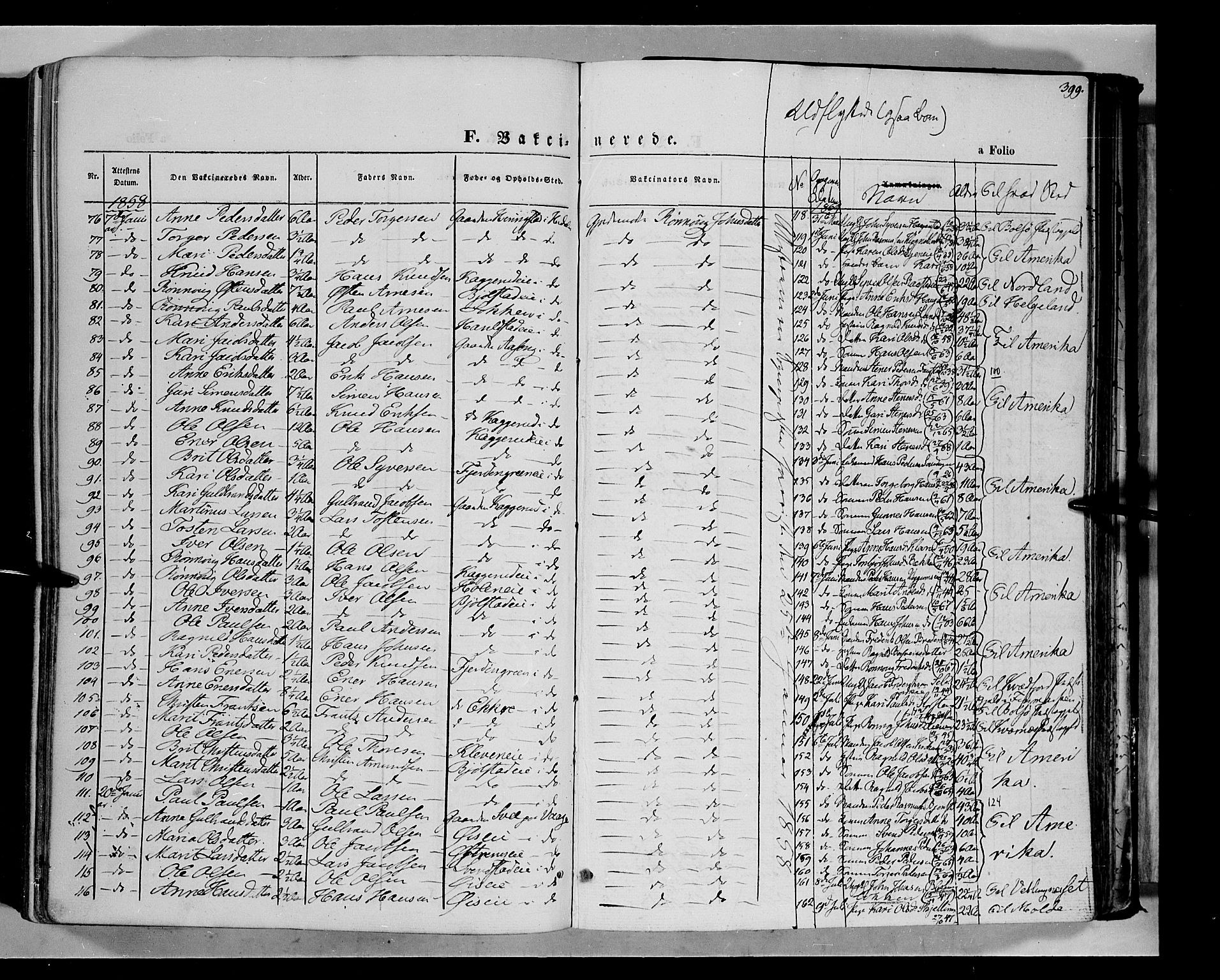 Vågå prestekontor, SAH/PREST-076/H/Ha/Haa/L0006: Parish register (official) no. 6 /1, 1856-1872, p. 399