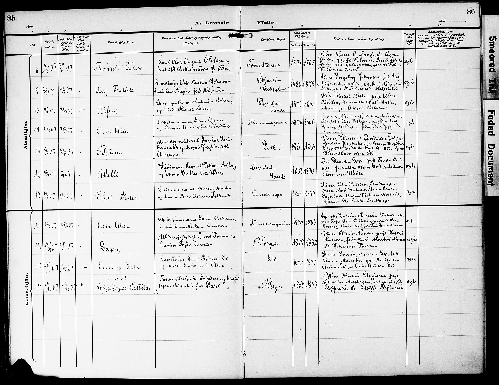 Strømm kirkebøker, AV/SAKO-A-322/G/Ga/L0004: Parish register (copy) no. I 4, 1897-1927, p. 85-86