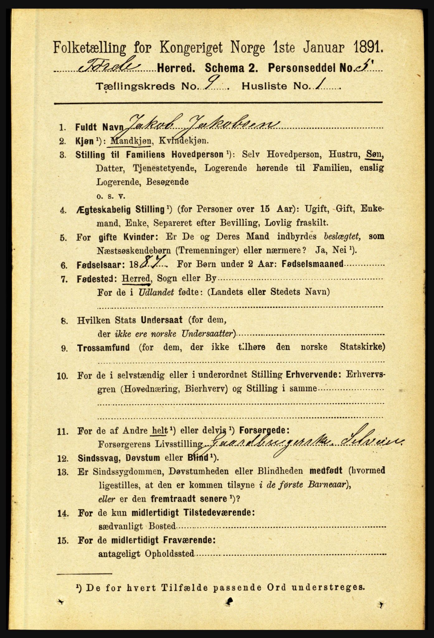 RA, 1891 census for 1432 Førde, 1891, p. 3324