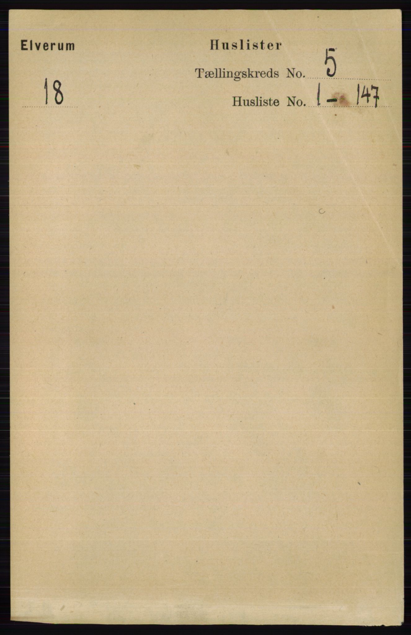 RA, 1891 census for 0427 Elverum, 1891, p. 2929