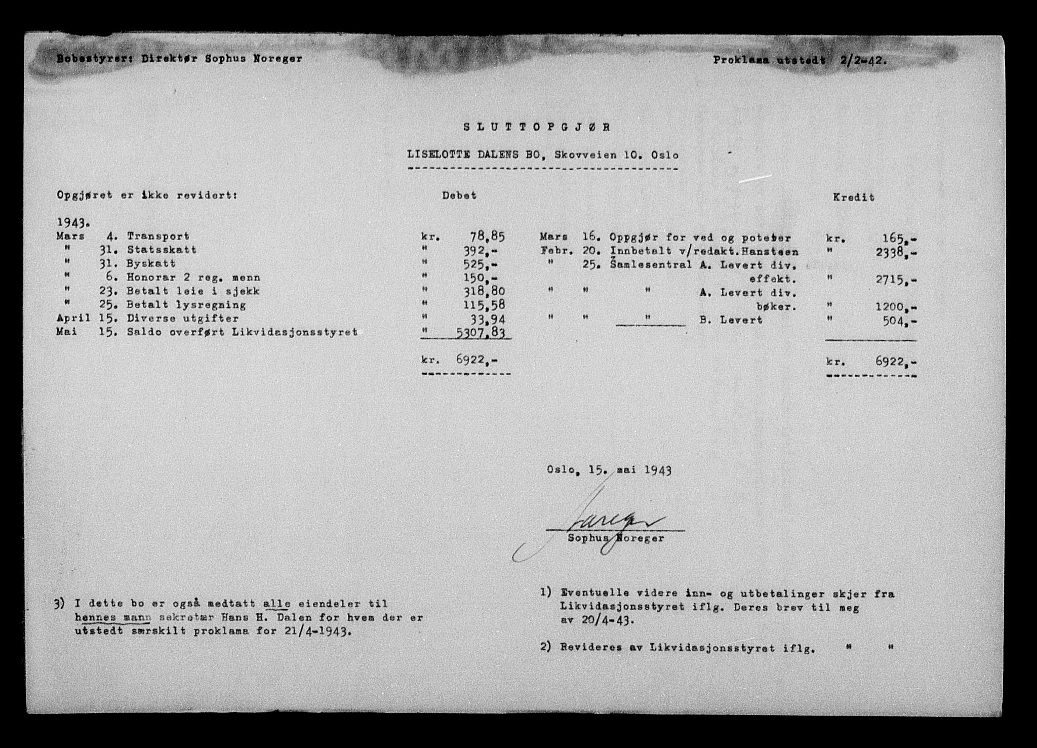 Justisdepartementet, Tilbakeføringskontoret for inndratte formuer, AV/RA-S-1564/H/Hc/Hcc/L0929: --, 1945-1947, p. 426