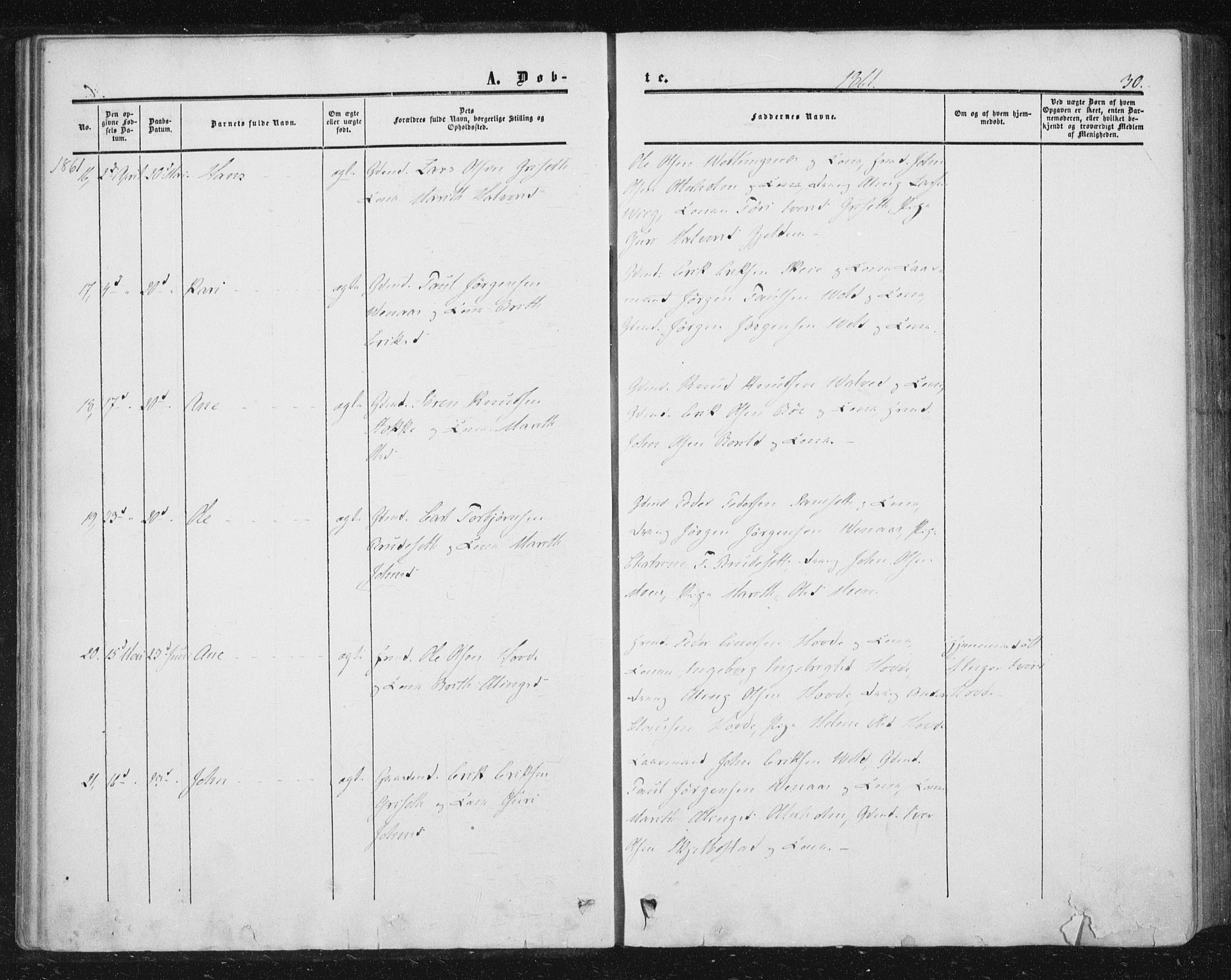 Ministerialprotokoller, klokkerbøker og fødselsregistre - Møre og Romsdal, AV/SAT-A-1454/543/L0562: Parish register (official) no. 543A02, 1854-1884, p. 30