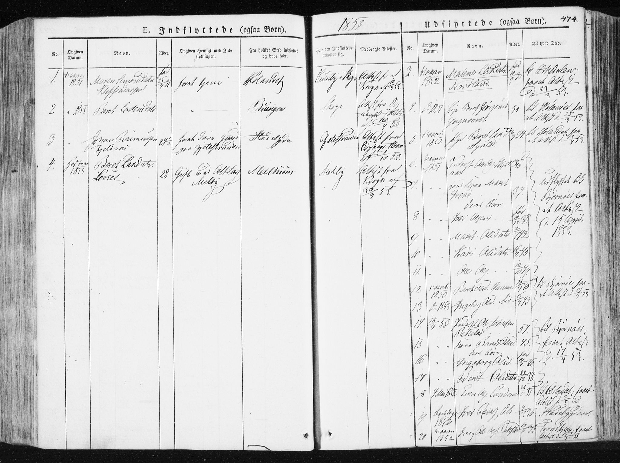 Ministerialprotokoller, klokkerbøker og fødselsregistre - Sør-Trøndelag, SAT/A-1456/665/L0771: Parish register (official) no. 665A06, 1830-1856, p. 474