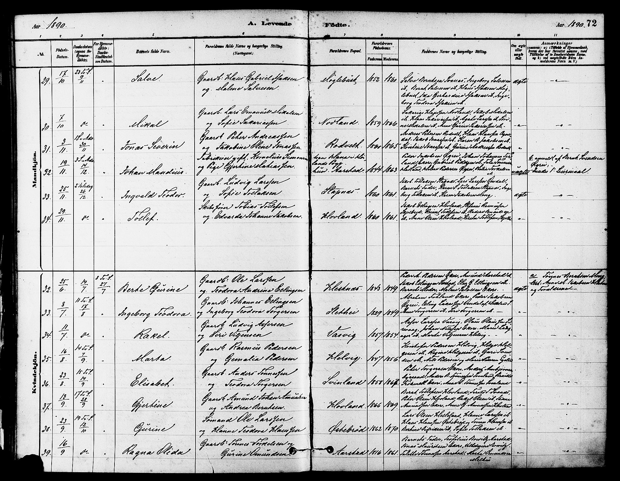 Eigersund sokneprestkontor, AV/SAST-A-101807/S08/L0017: Parish register (official) no. A 14, 1879-1892, p. 72