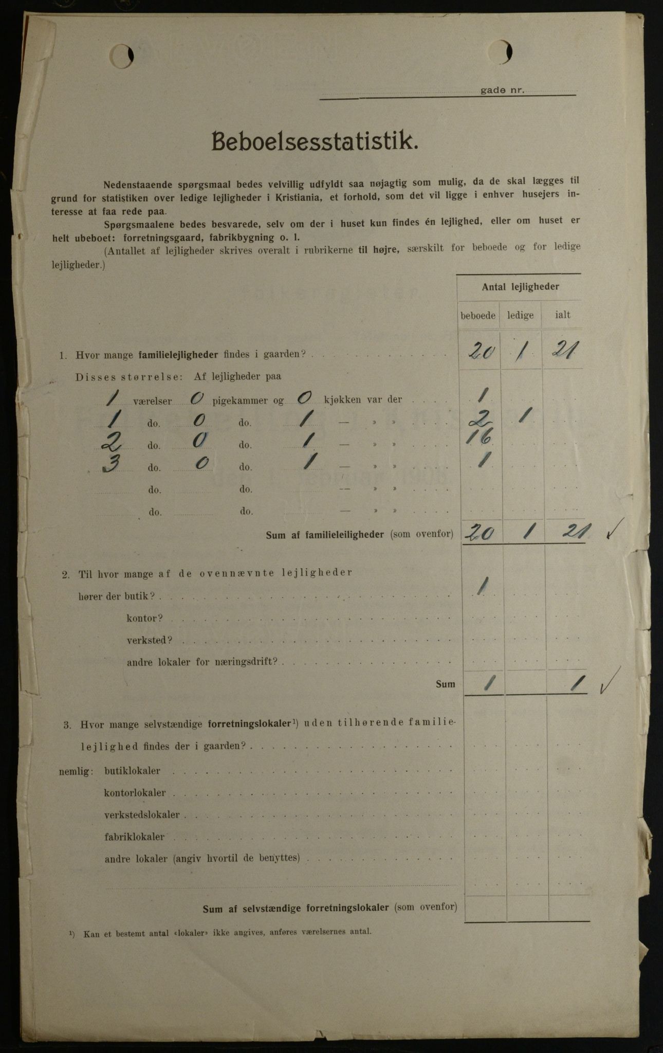 OBA, Municipal Census 1908 for Kristiania, 1908, p. 109165