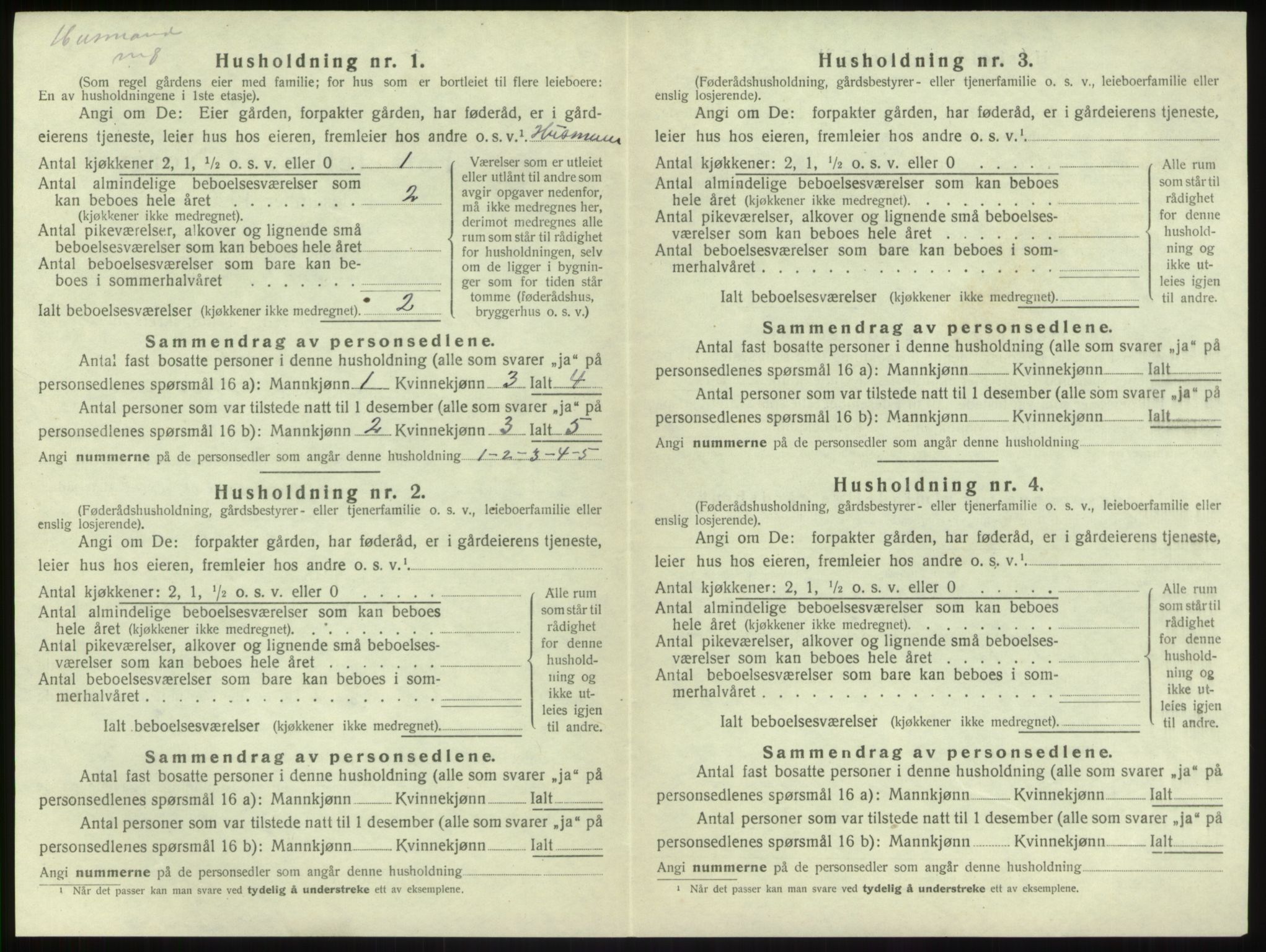 SAB, 1920 census for Balestrand, 1920, p. 329