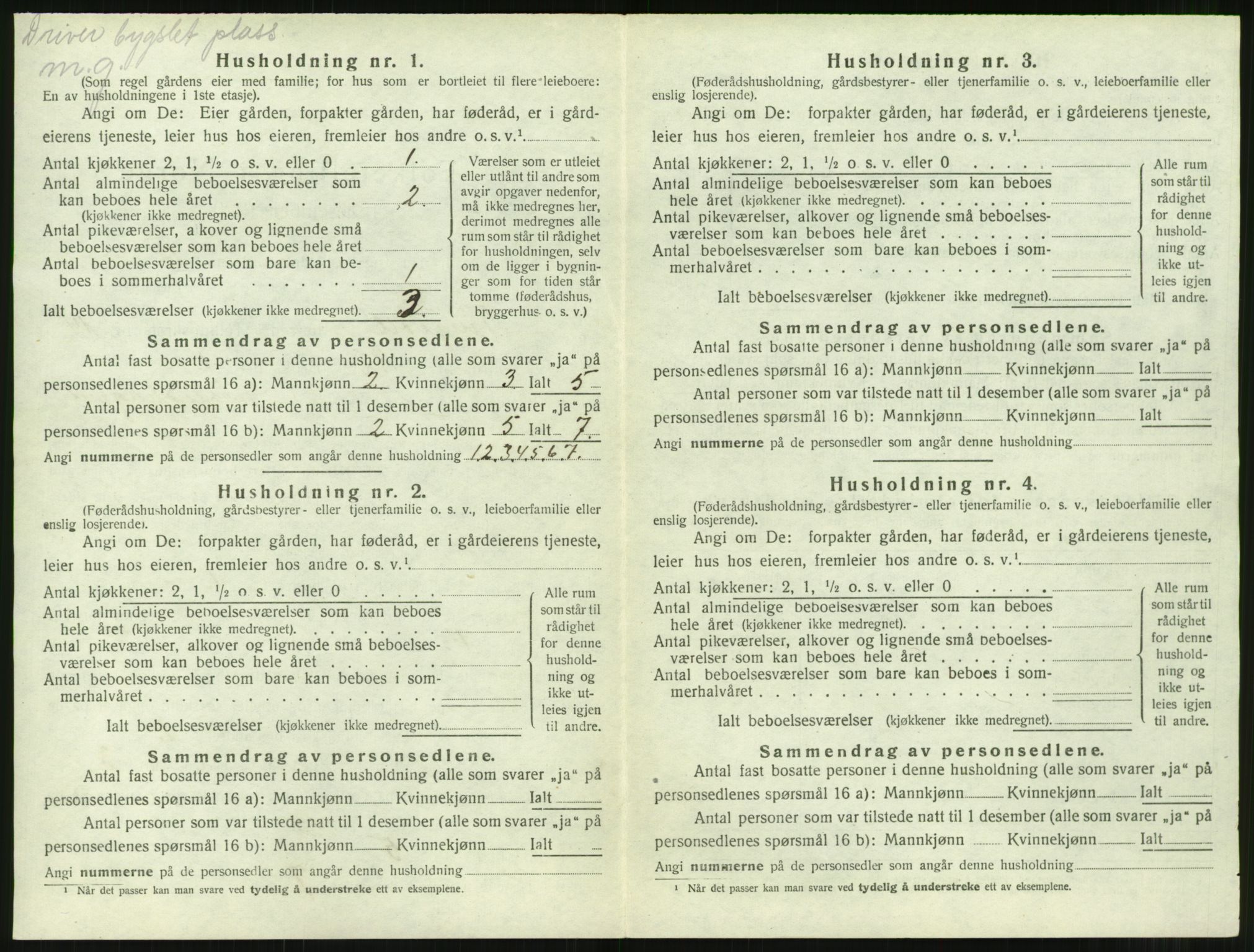 SAT, 1920 census for Tingvoll, 1920, p. 1023