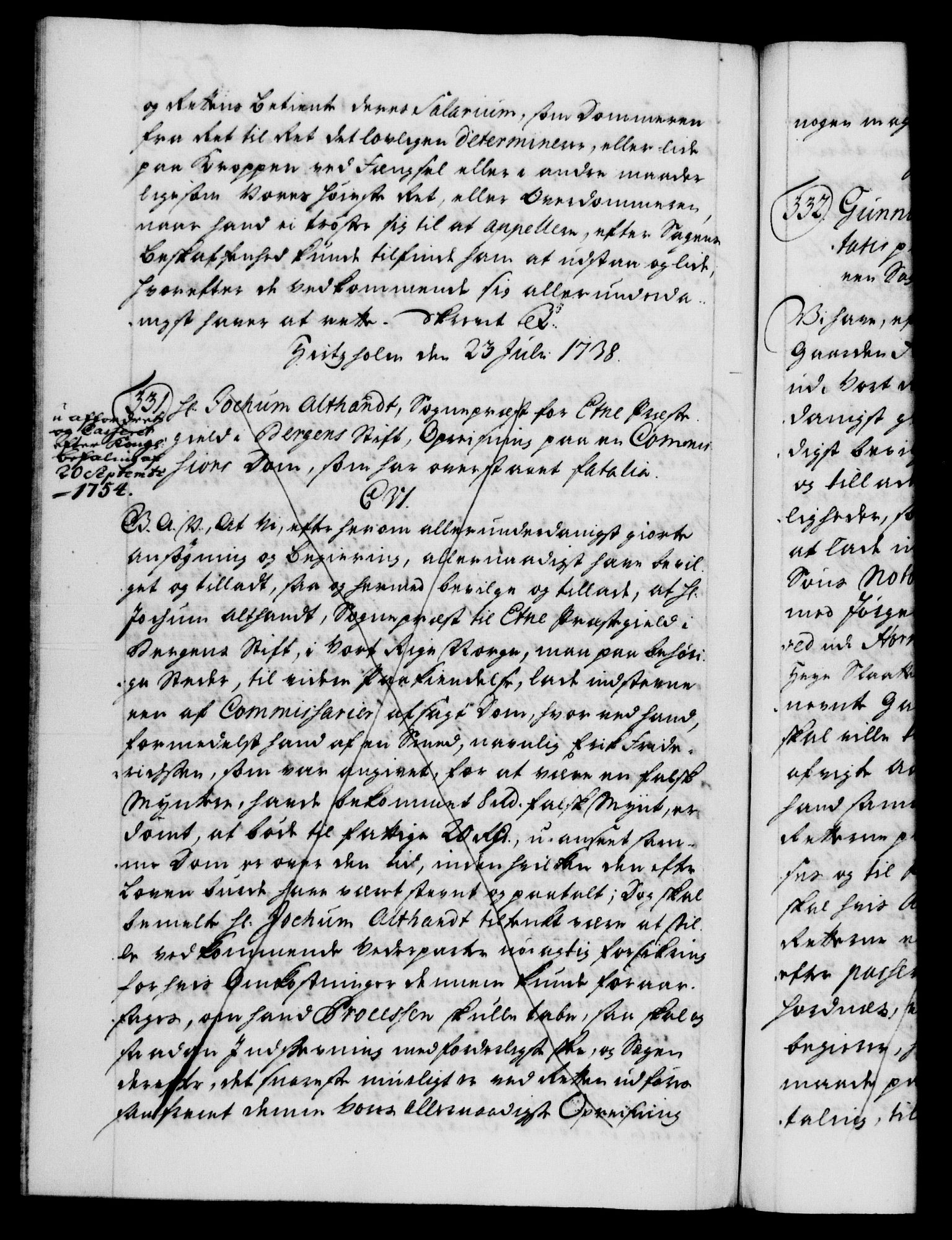 Danske Kanselli 1572-1799, AV/RA-EA-3023/F/Fc/Fca/Fcaa/L0028: Norske registre, 1733-1734, p. 552b