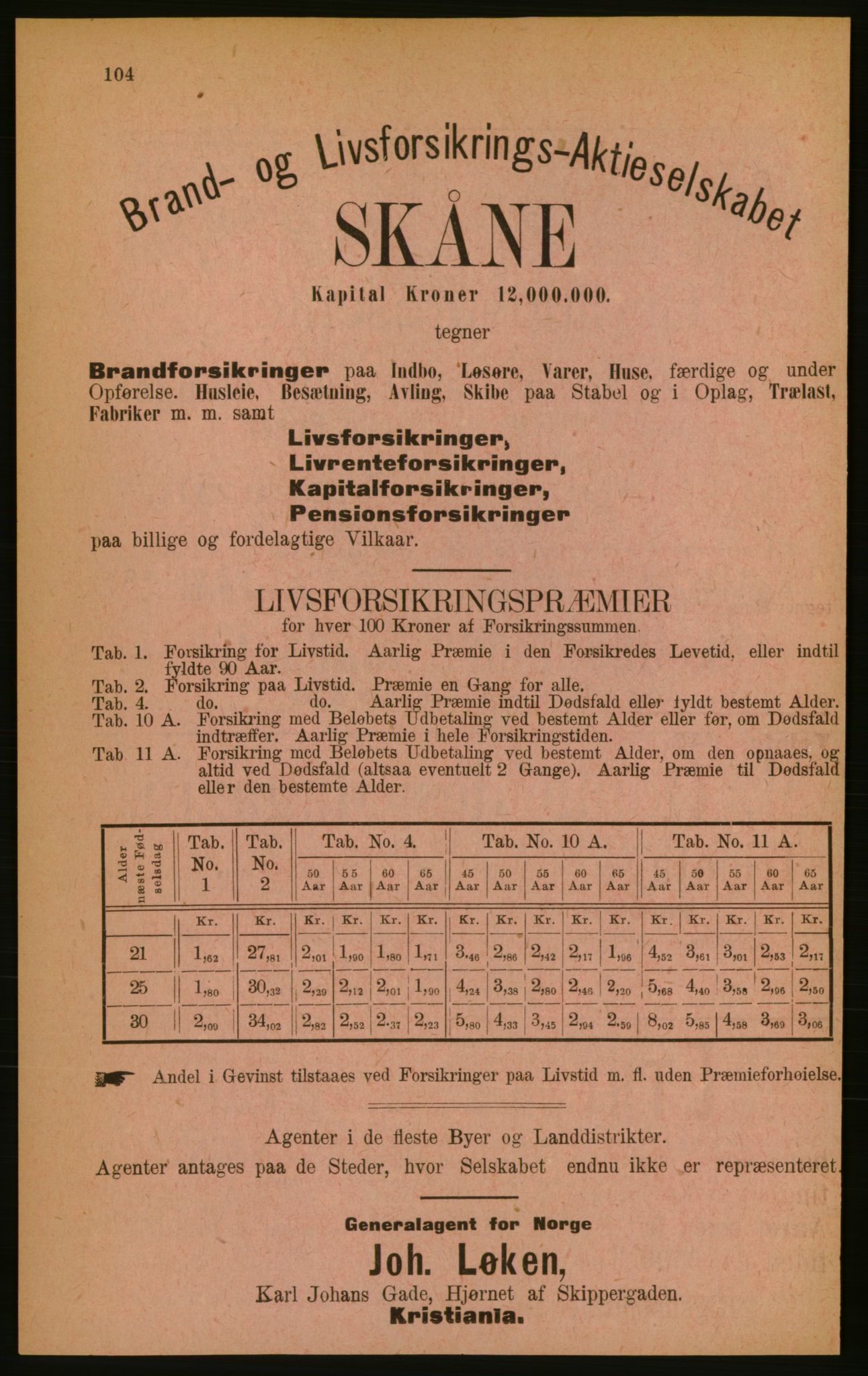 Kristiania/Oslo adressebok, PUBL/-, 1889, p. 104