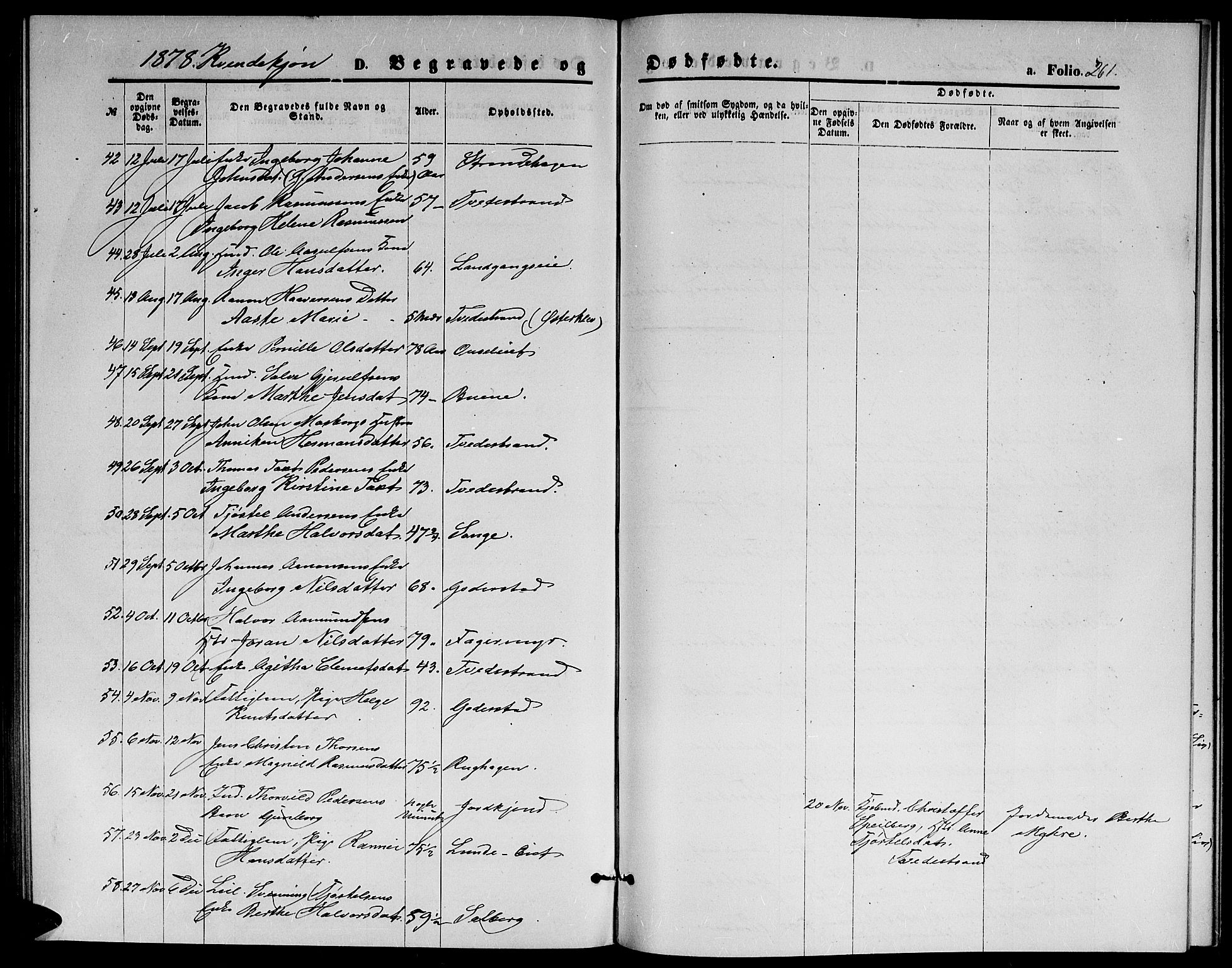 Holt sokneprestkontor, AV/SAK-1111-0021/F/Fb/L0009: Parish register (copy) no. B 9, 1871-1883, p. 261