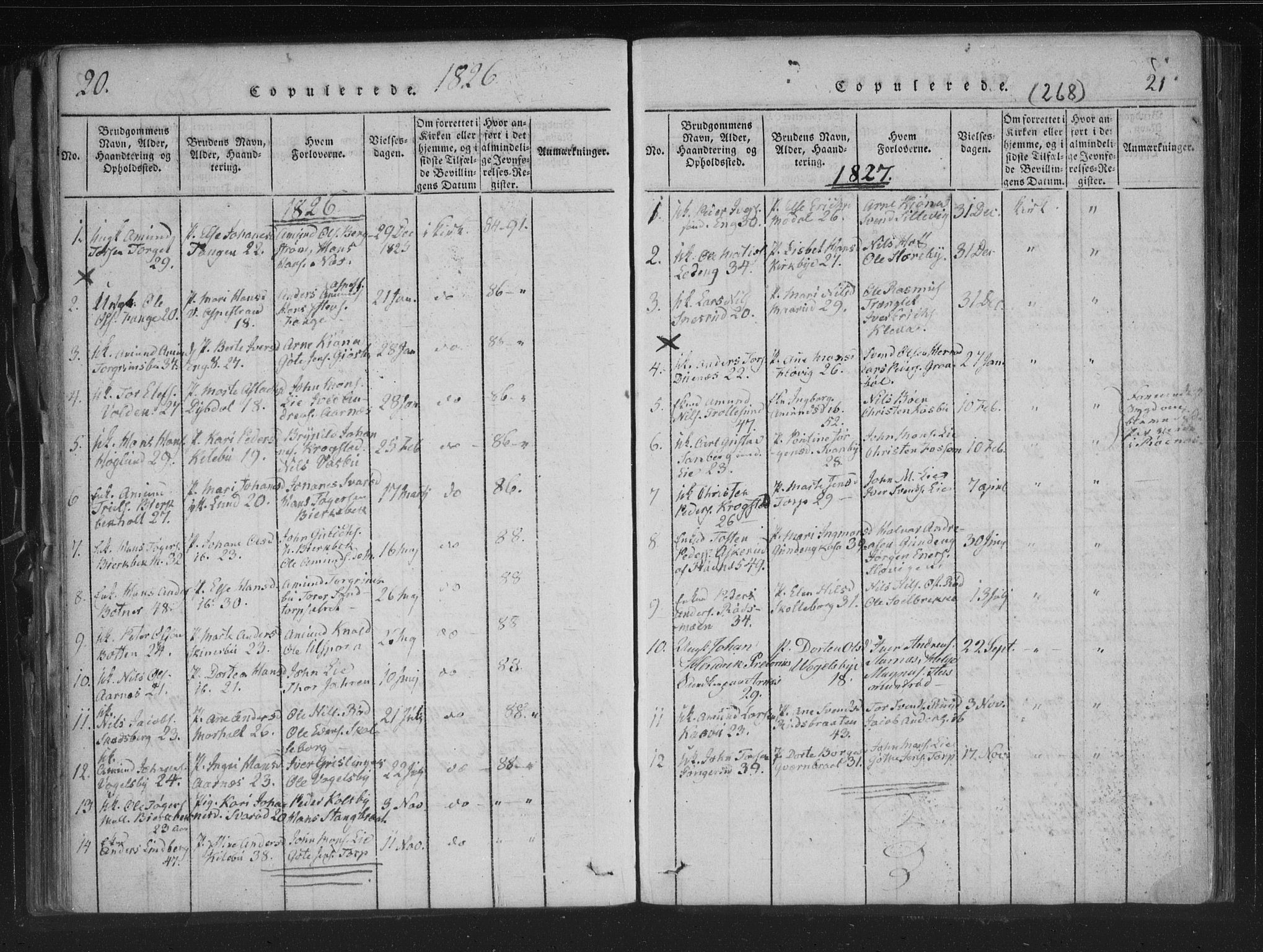 Aremark prestekontor Kirkebøker, SAO/A-10899/F/Fc/L0001: Parish register (official) no. III 1, 1814-1834, p. 20-21