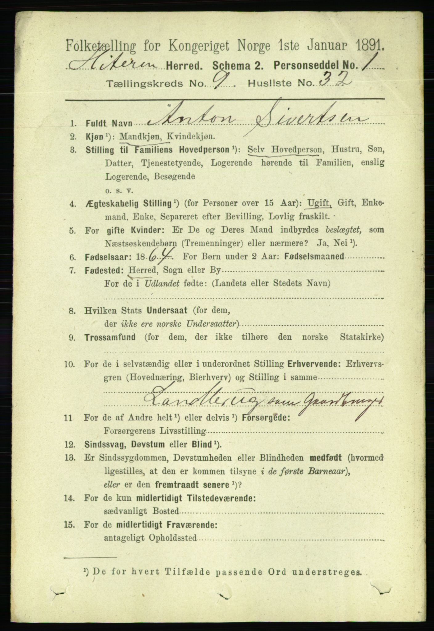 RA, 1891 census for 1617 Hitra, 1891, p. 1975