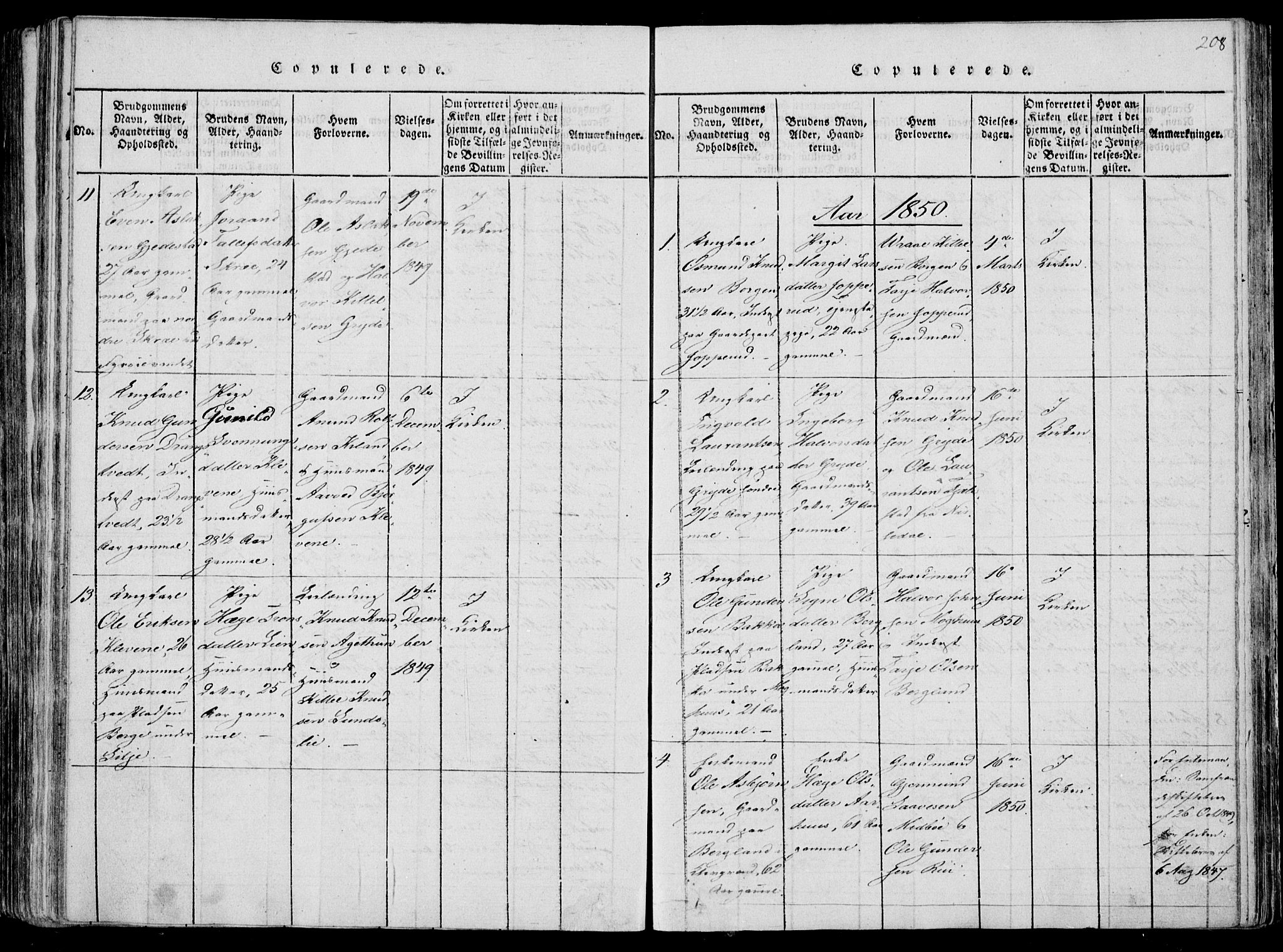 Fyresdal kirkebøker, SAKO/A-263/F/Fa/L0004: Parish register (official) no. I 4, 1815-1854, p. 208