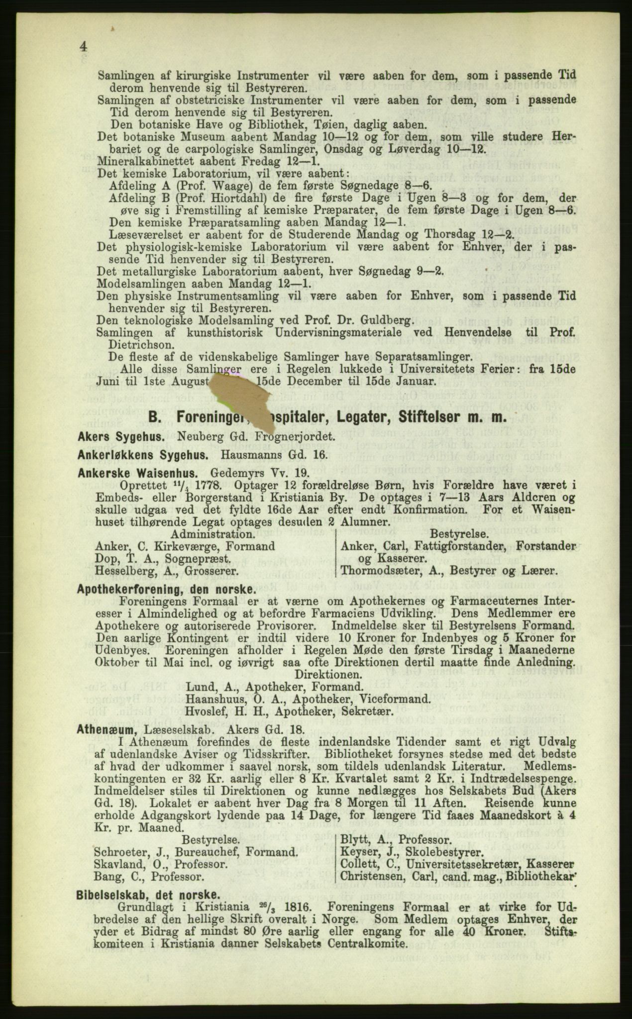 Kristiania/Oslo adressebok, PUBL/-, 1883, p. 4