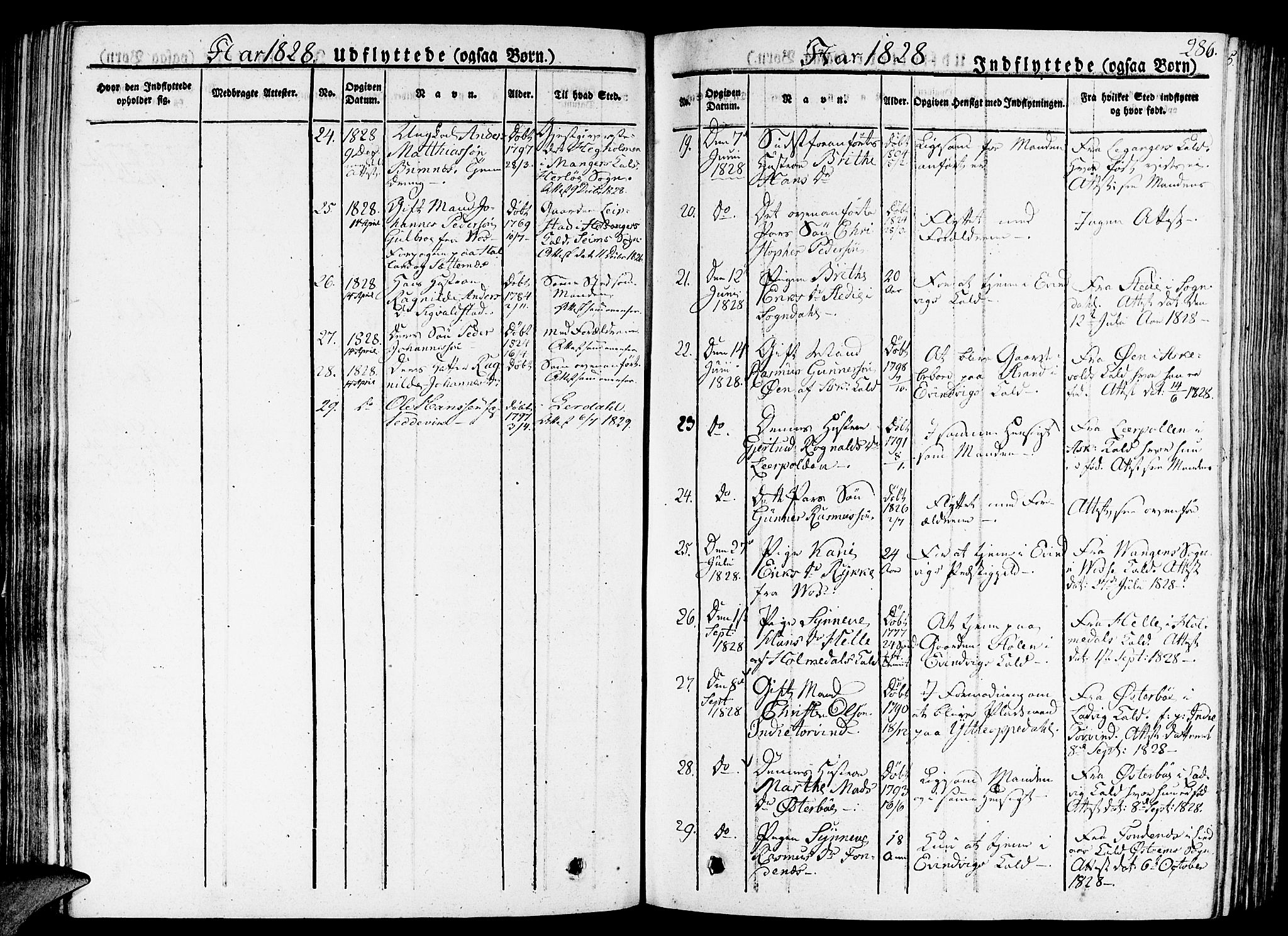 Gulen sokneprestembete, SAB/A-80201/H/Haa/Haaa/L0019: Parish register (official) no. A 19, 1826-1836, p. 286