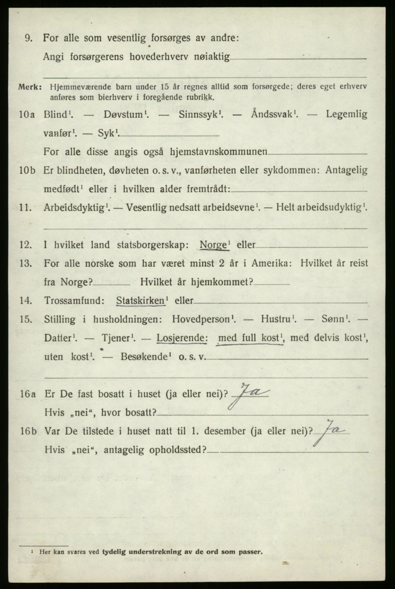 SAB, 1920 census for Innvik, 1920, p. 3154