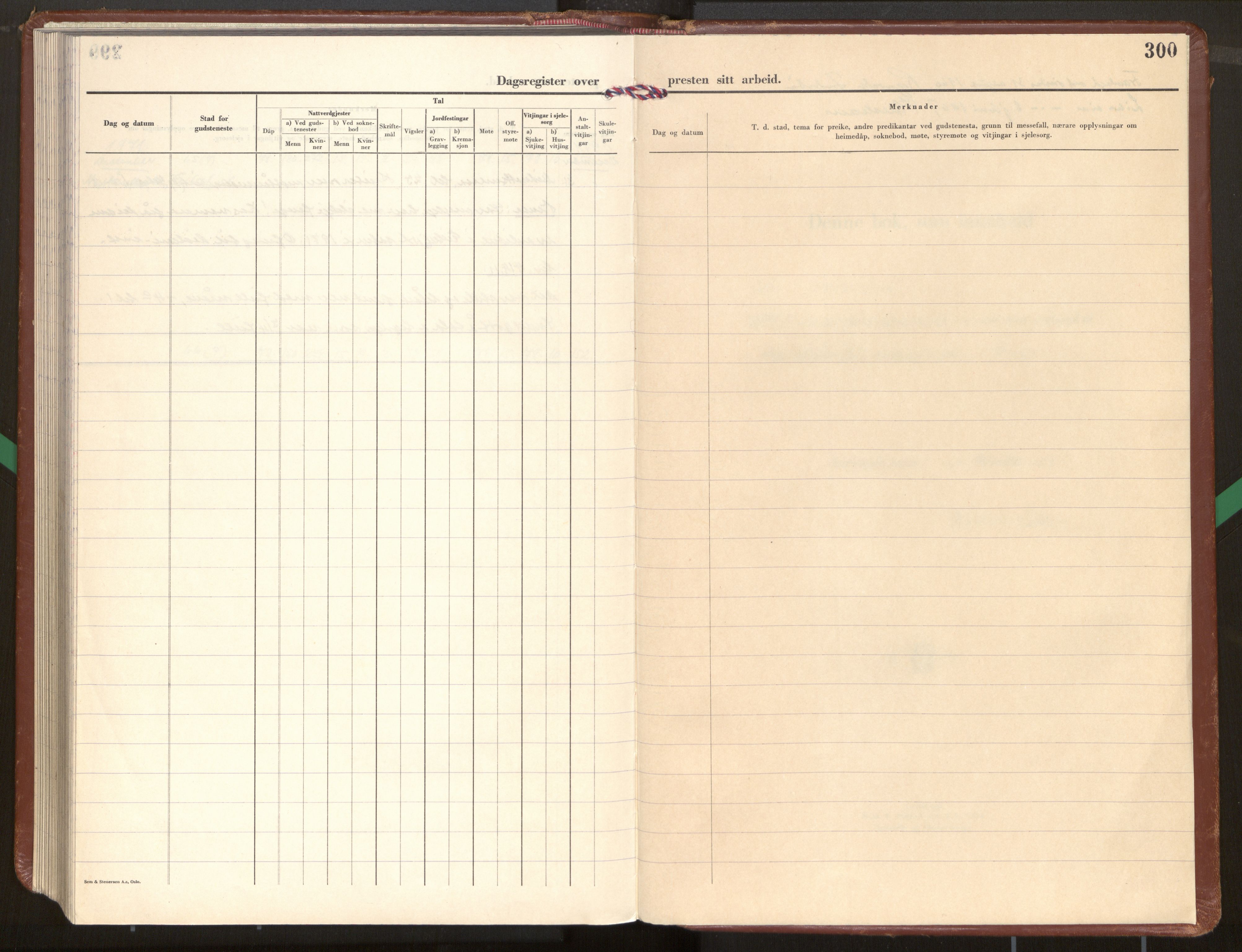 Kinn sokneprestembete, AV/SAB-A-80801/H/Haa/Haag/L0007: Diary records no. G 7, 1958-1971, p. 300