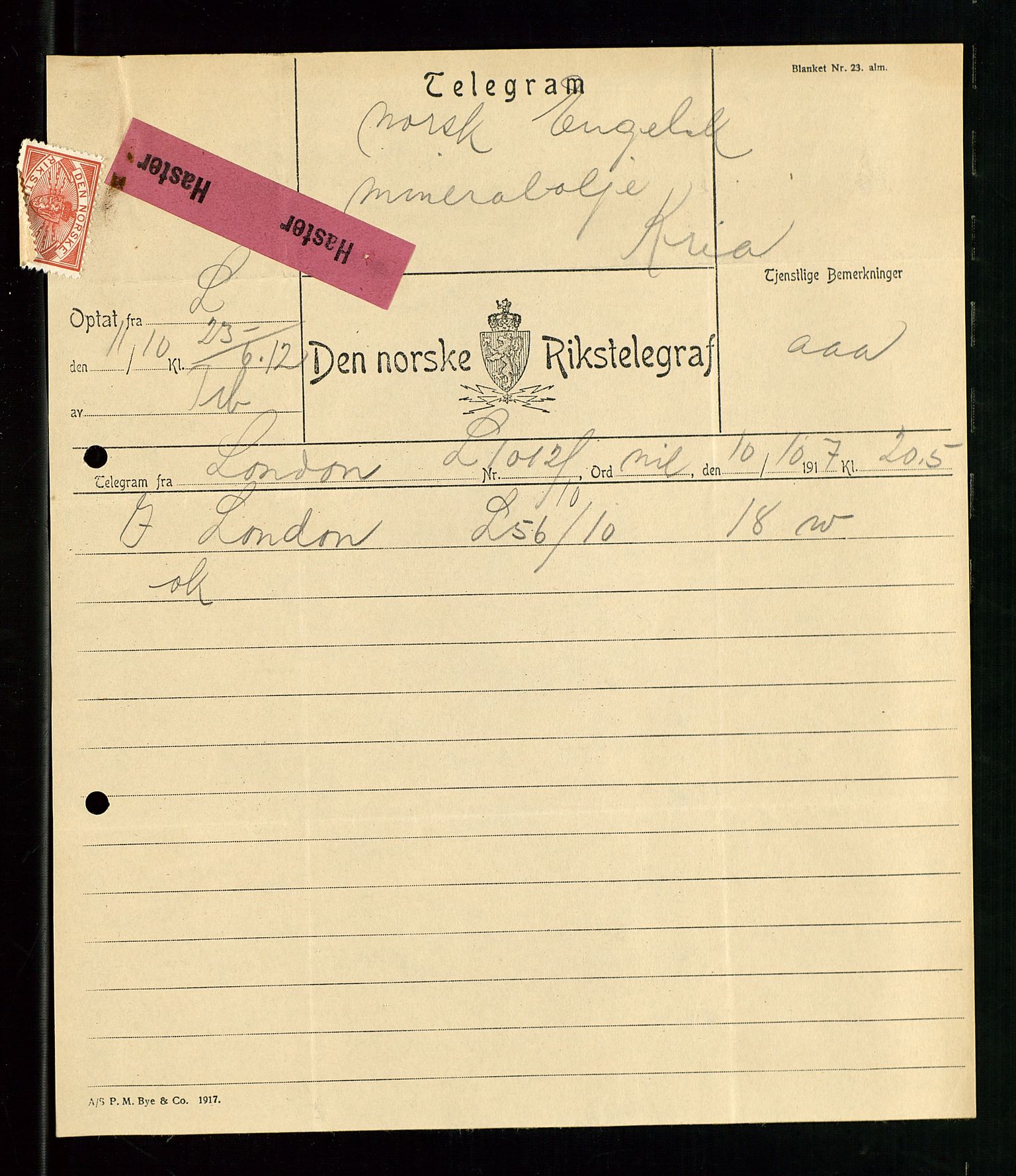 Pa 1521 - A/S Norske Shell, AV/SAST-A-101915/E/Ea/Eaa/L0001: Sjefskorrespondanse, 1917, p. 571