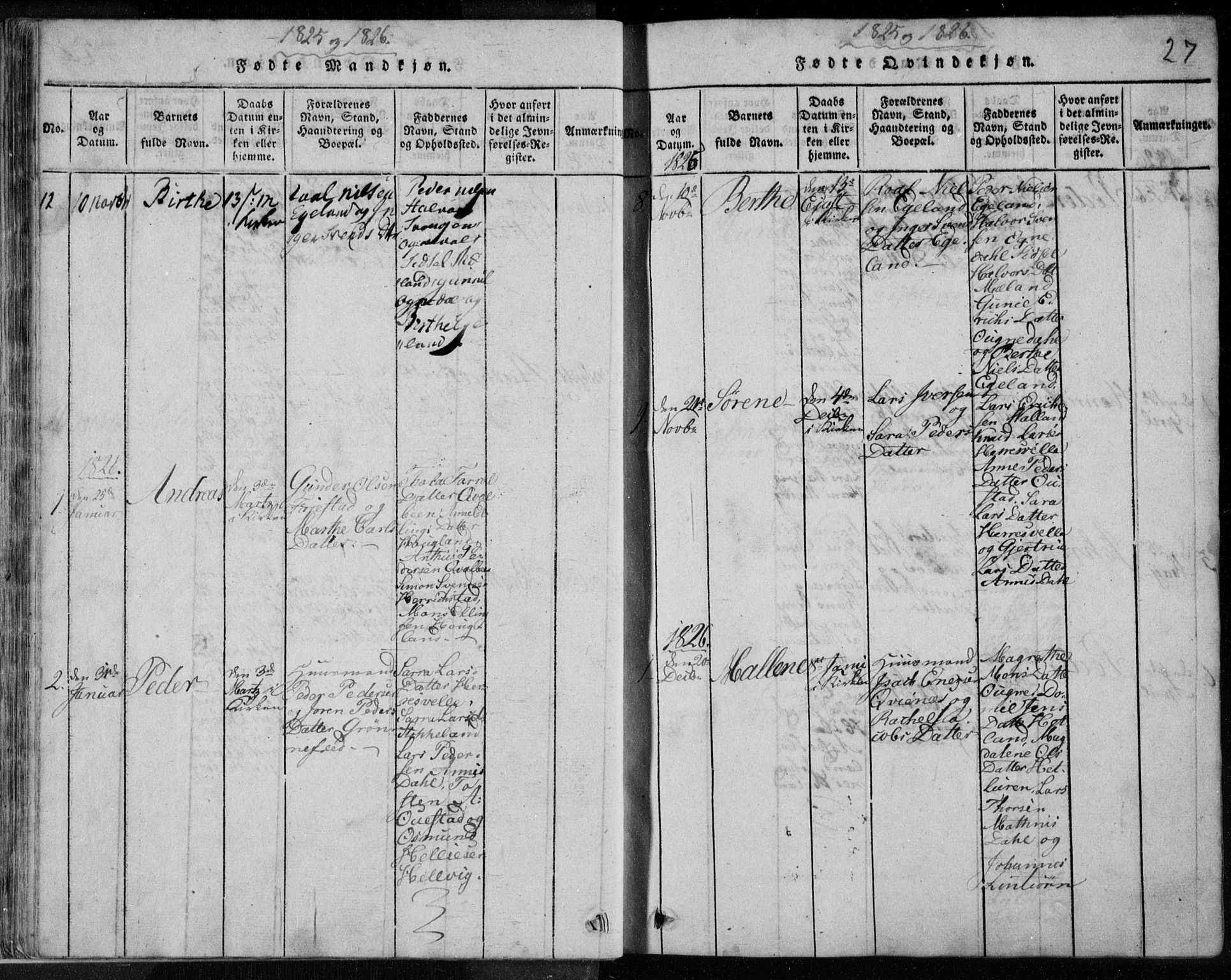 Eigersund sokneprestkontor, AV/SAST-A-101807/S08/L0008: Parish register (official) no. A 8, 1816-1847, p. 27