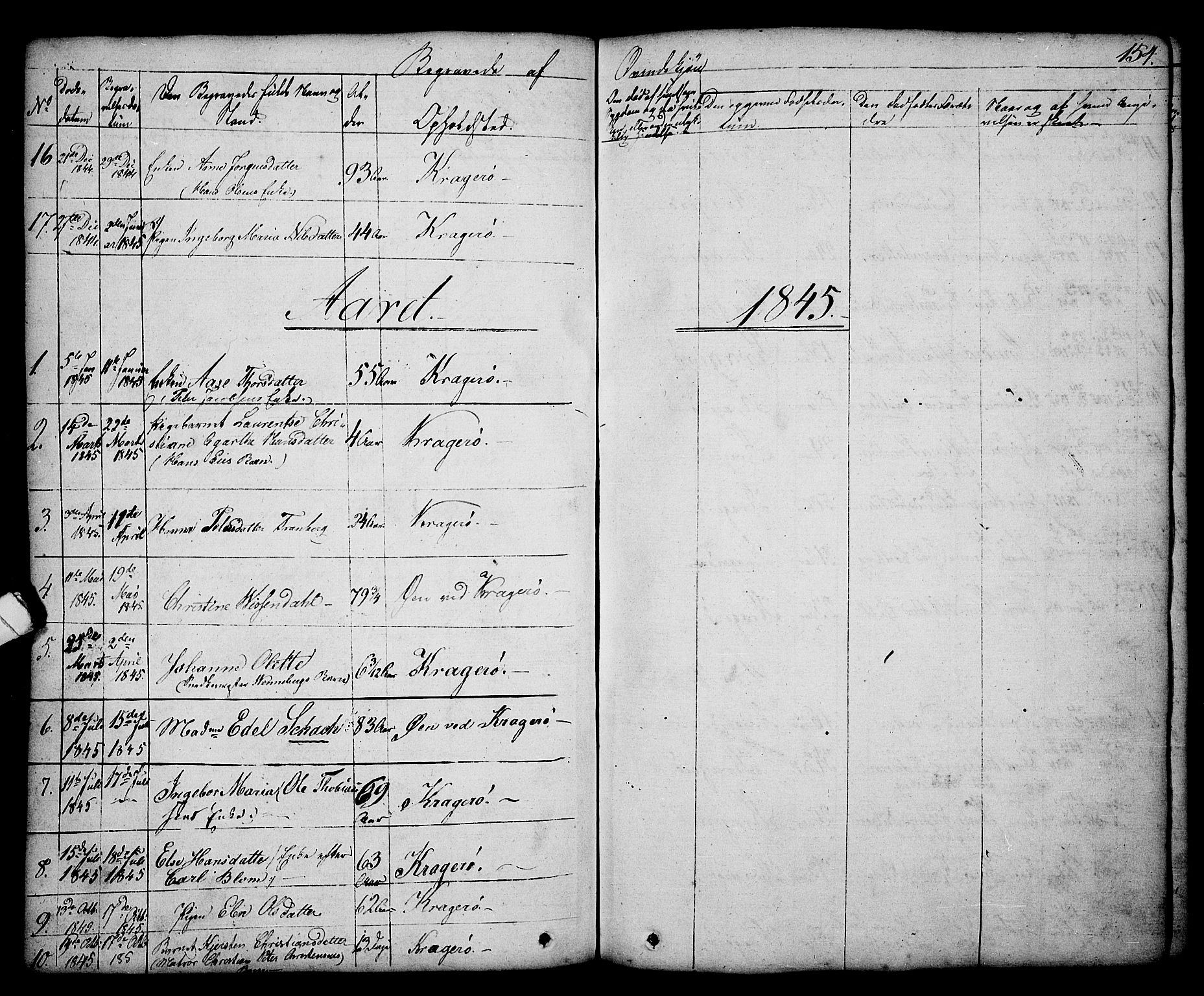 Kragerø kirkebøker, AV/SAKO-A-278/G/Ga/L0003: Parish register (copy) no. 3, 1832-1852, p. 154