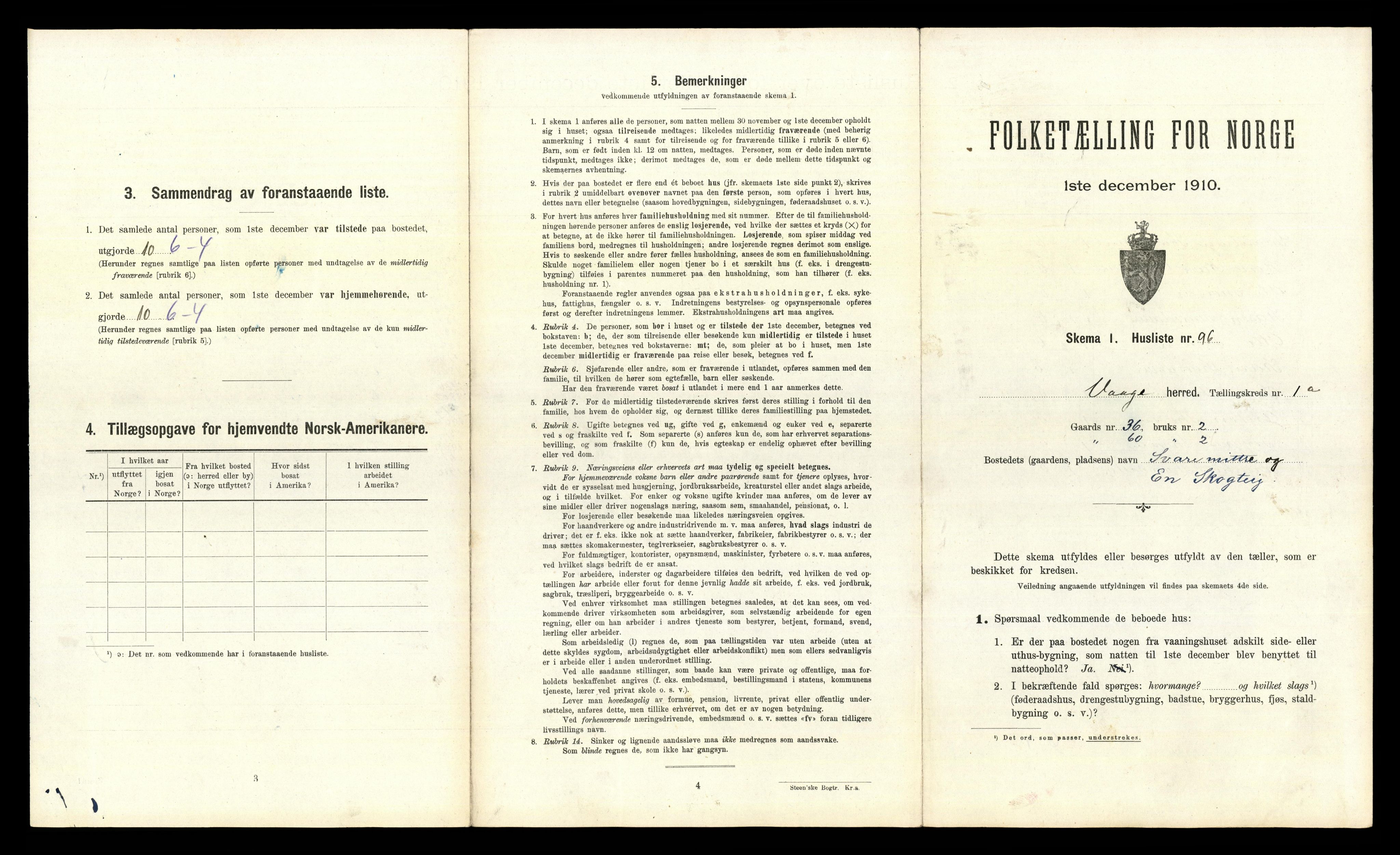 RA, 1910 census for Vågå, 1910, p. 219