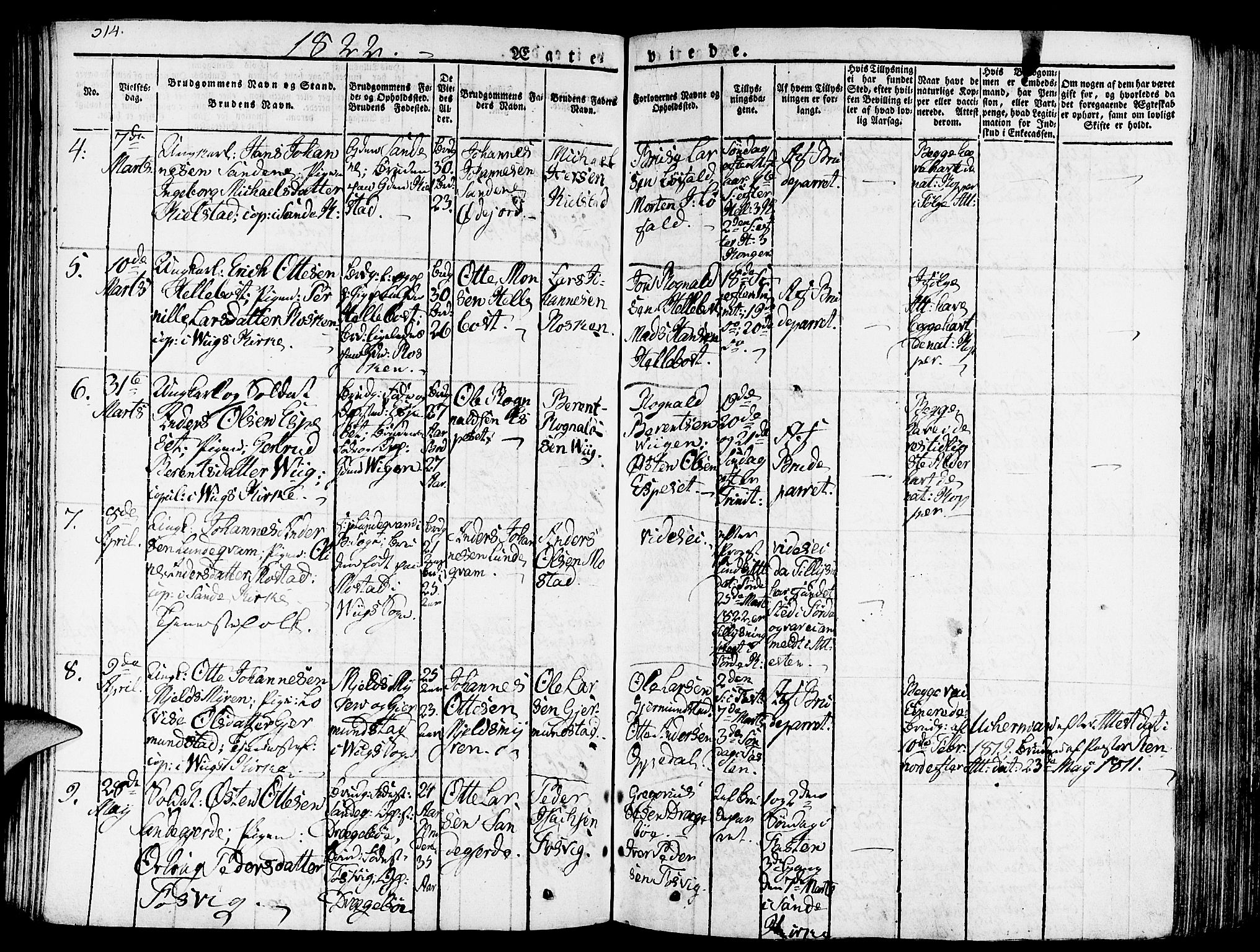 Gaular sokneprestembete, SAB/A-80001/H/Haa: Parish register (official) no. A 3, 1821-1840, p. 314